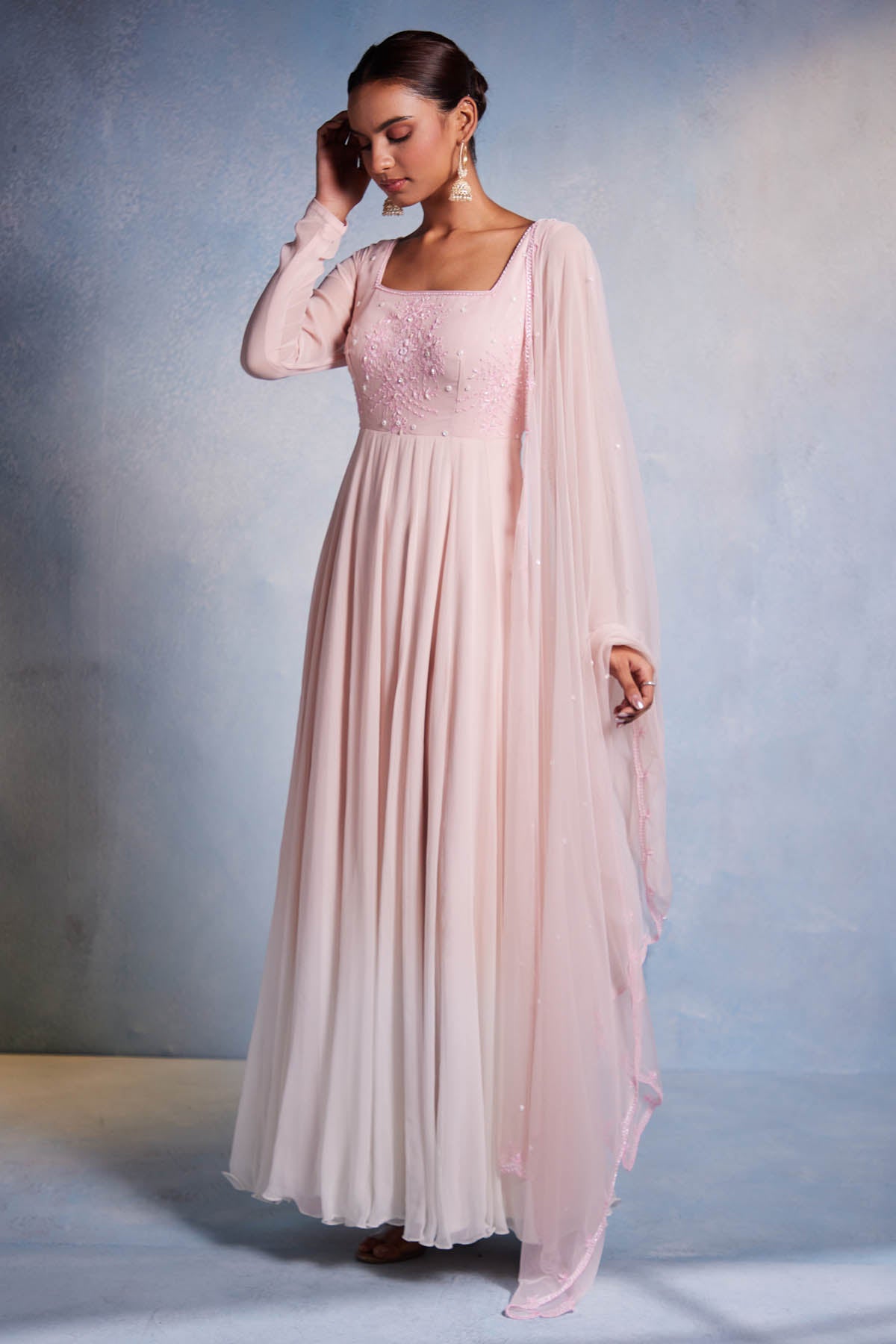 Blush Pink Anarkali & Dupatta