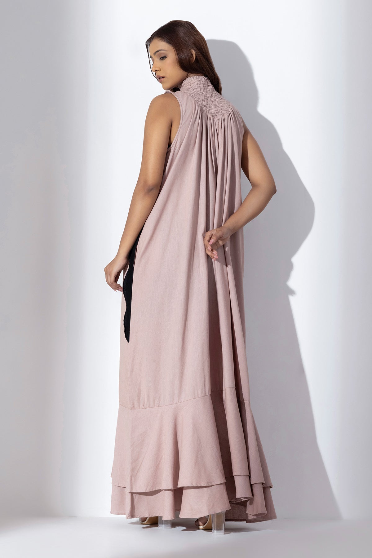 Blush Pink Applique Work Dress