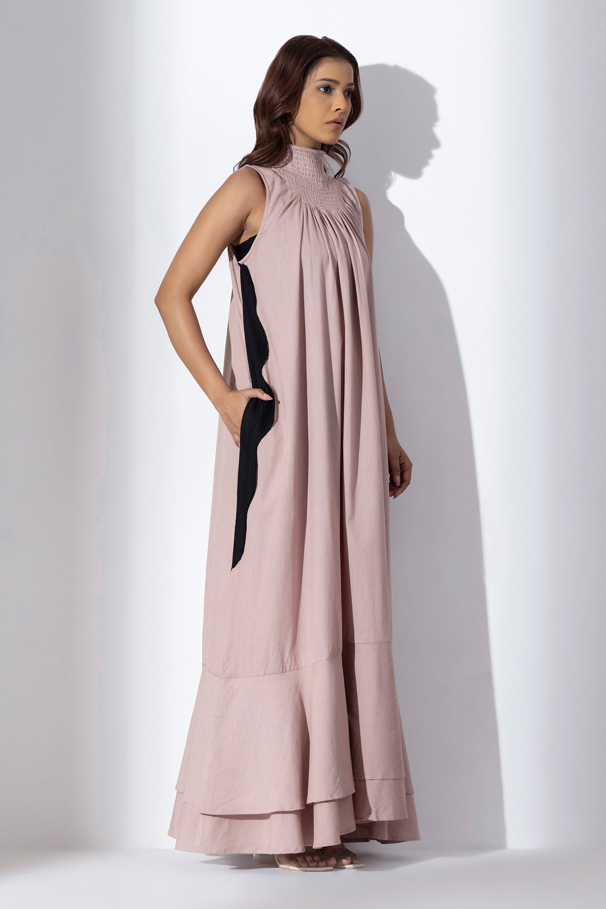 Blush Pink Applique Work Dress