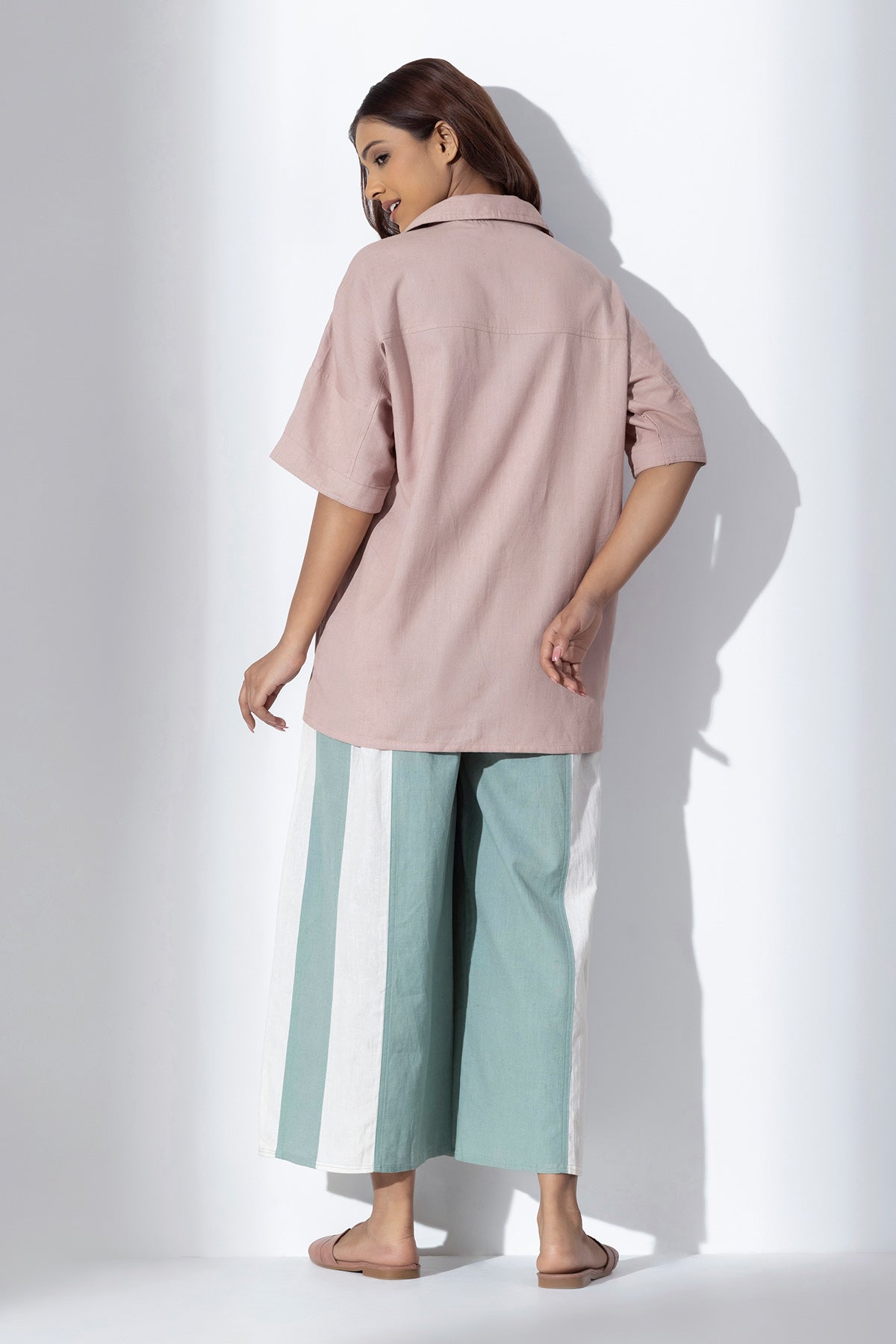 Blush Pink Applique Work Shirt