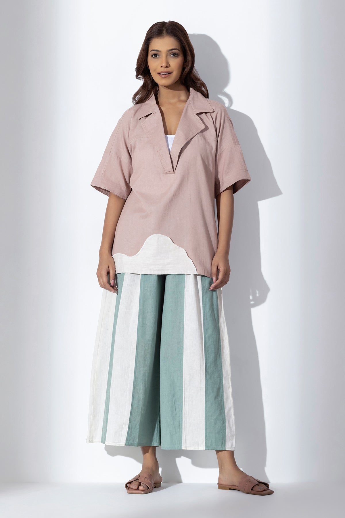 Blush Pink Applique Work Shirt