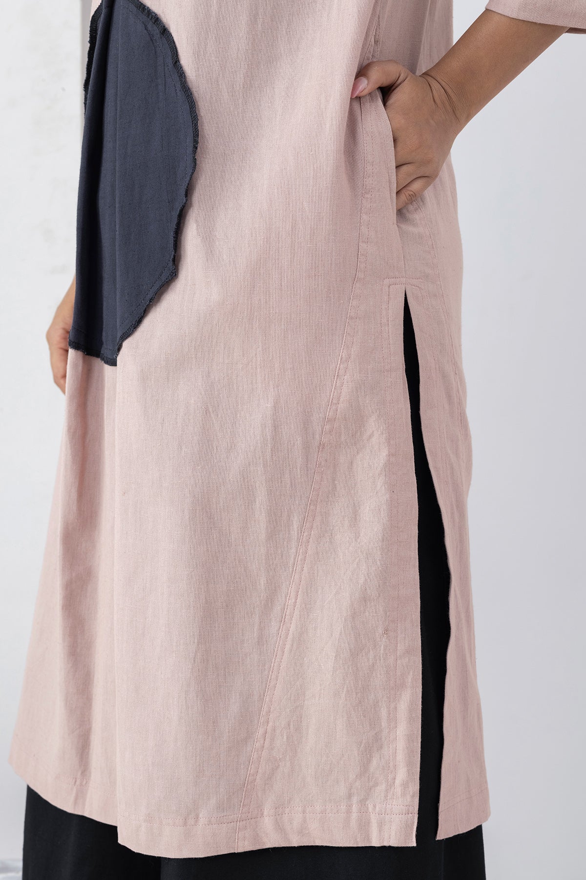 Blush Pink Applique Work Tunic