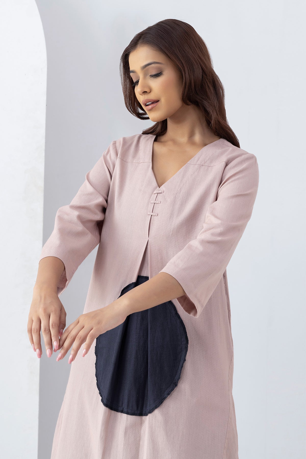 Blush Pink Applique Work Tunic