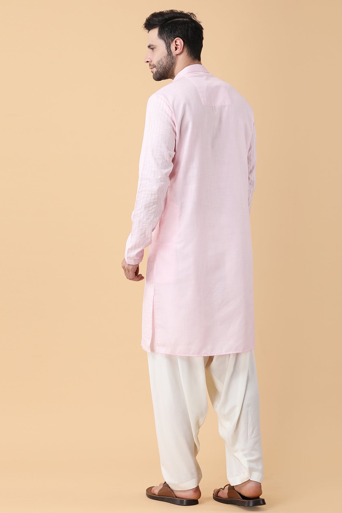 Blush Pink Dori Work Kurta Set