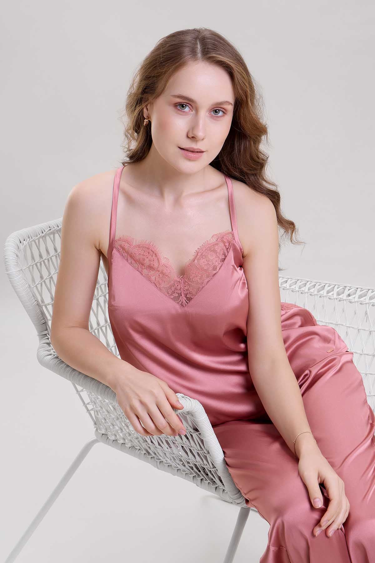 Blush Pink Lace Cami Top & Pants