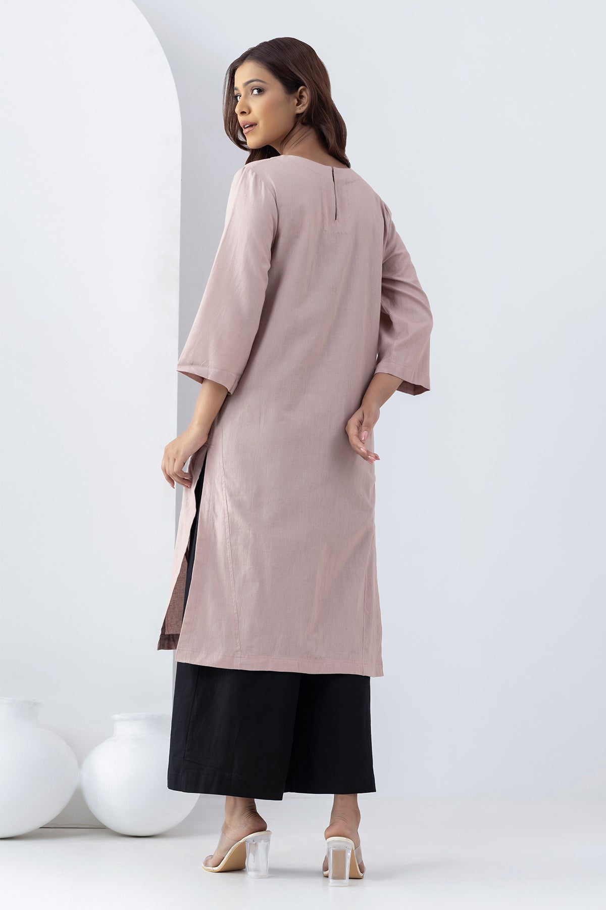 Blush Pink Patchwork Tunic Set