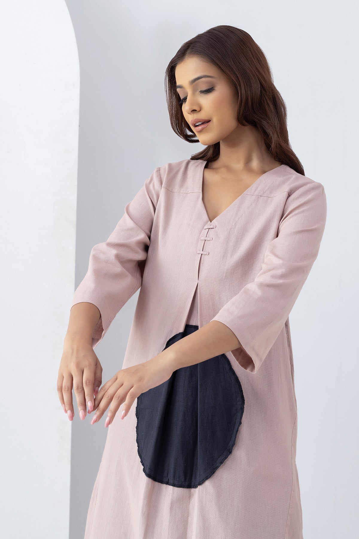 Blush Pink Patchwork Tunic Set