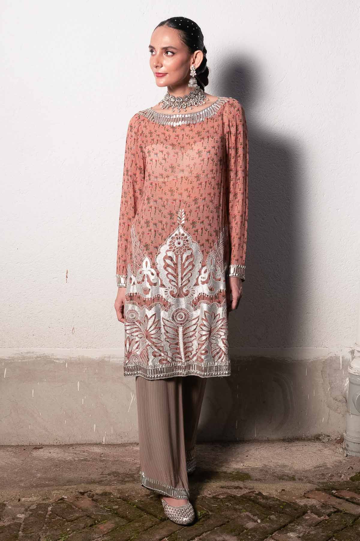 Blush Pink Printed Kurta & Pants