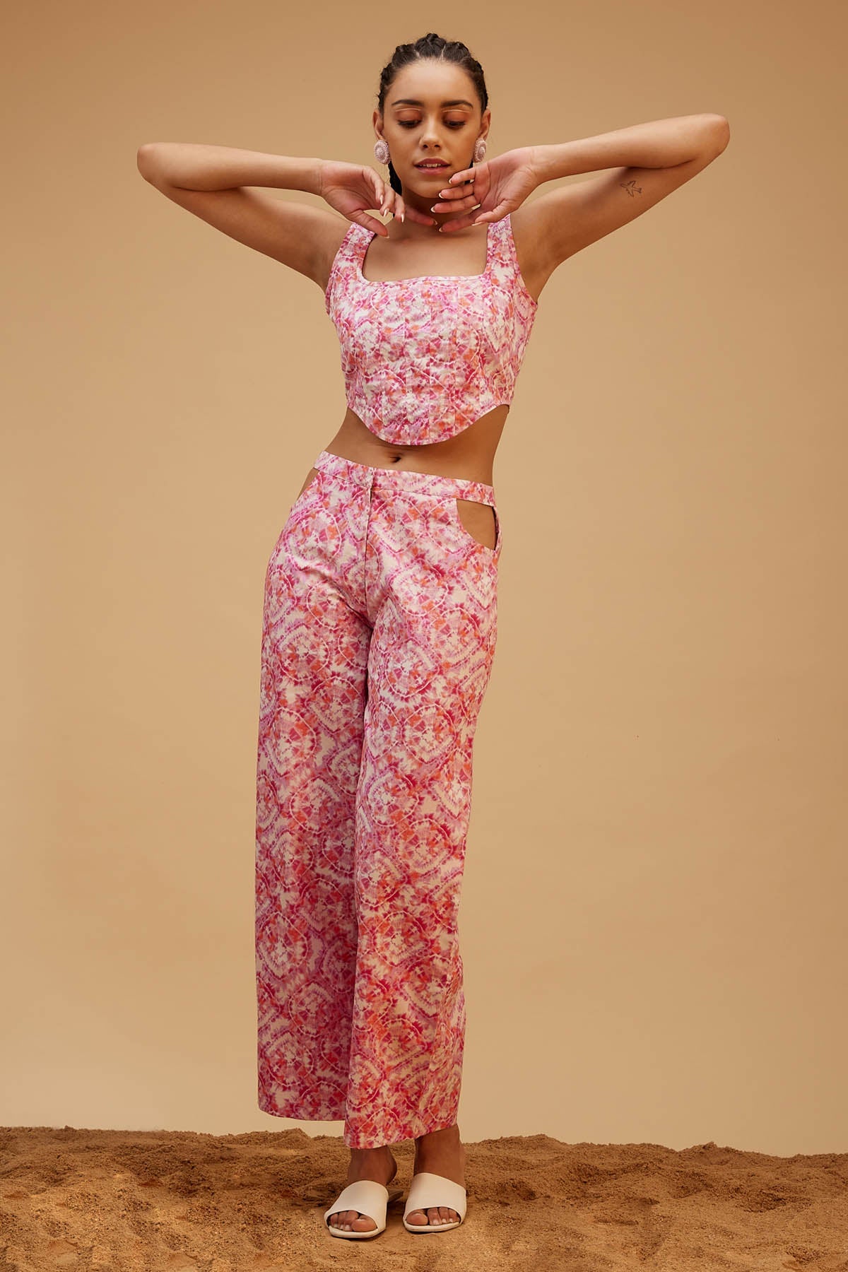 Buy Bohemian Cotton Pink Co-ord Set Online