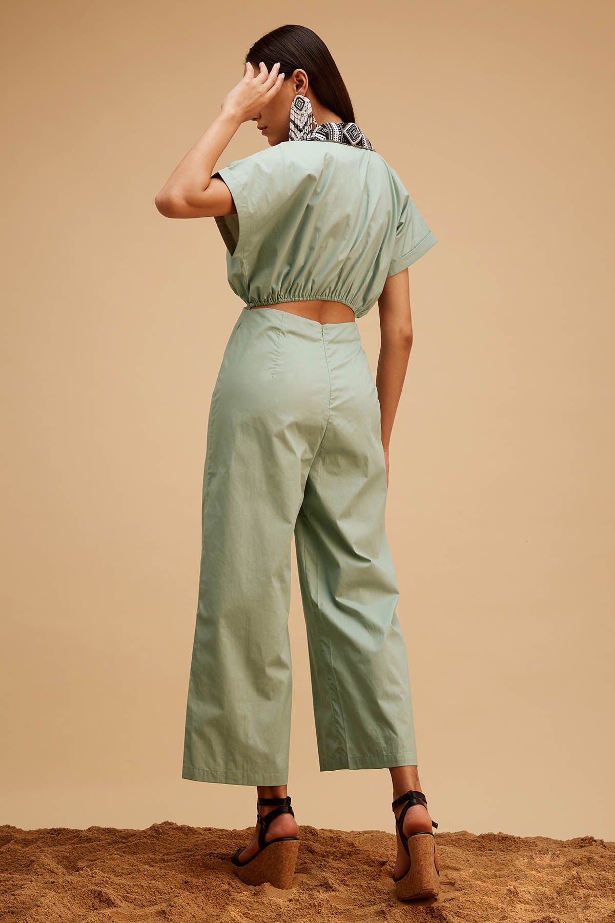 Boho Chic Cotton Linen Jumpsuit