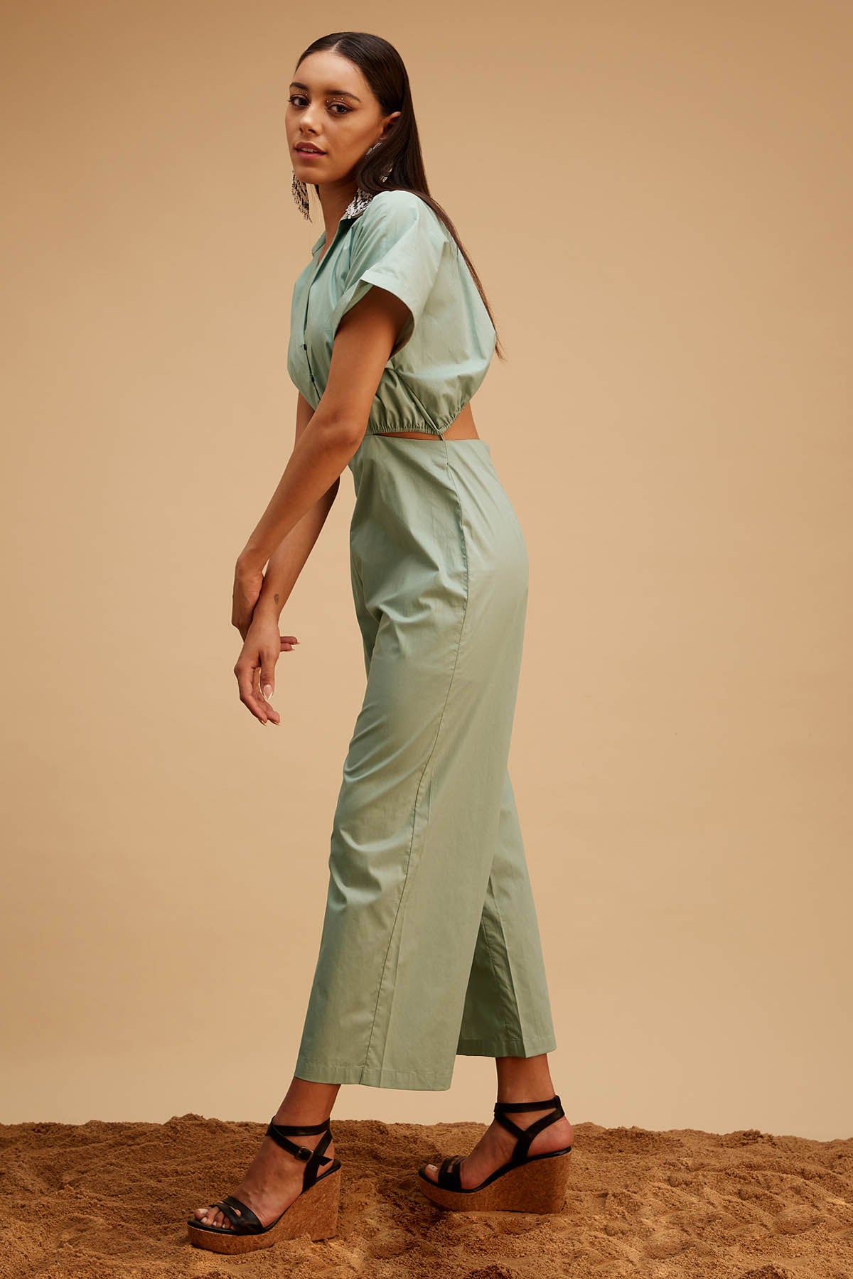 Boho Chic Cotton Linen Jumpsuit