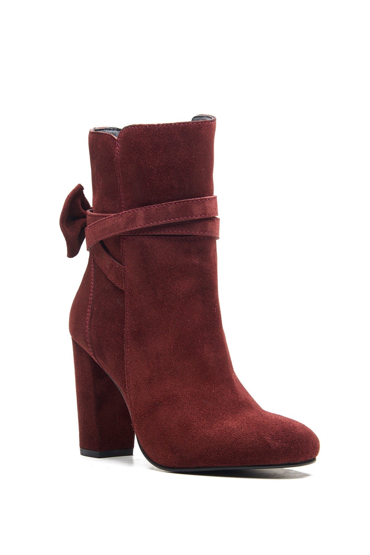 Buy Bordo Bow Detail Ankle Boots by Dang Shoes for women online at ScrollnShops