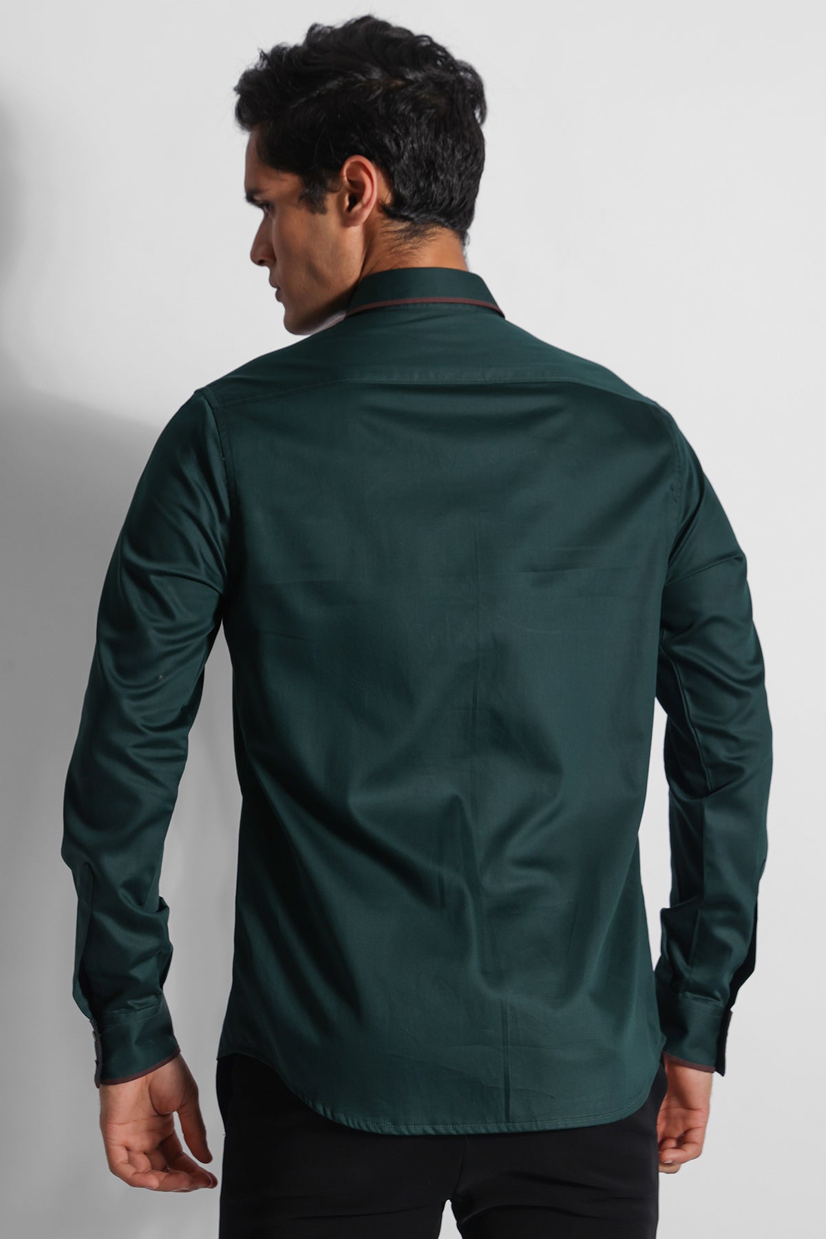 Bottle Green Cotton Eagle Shirt