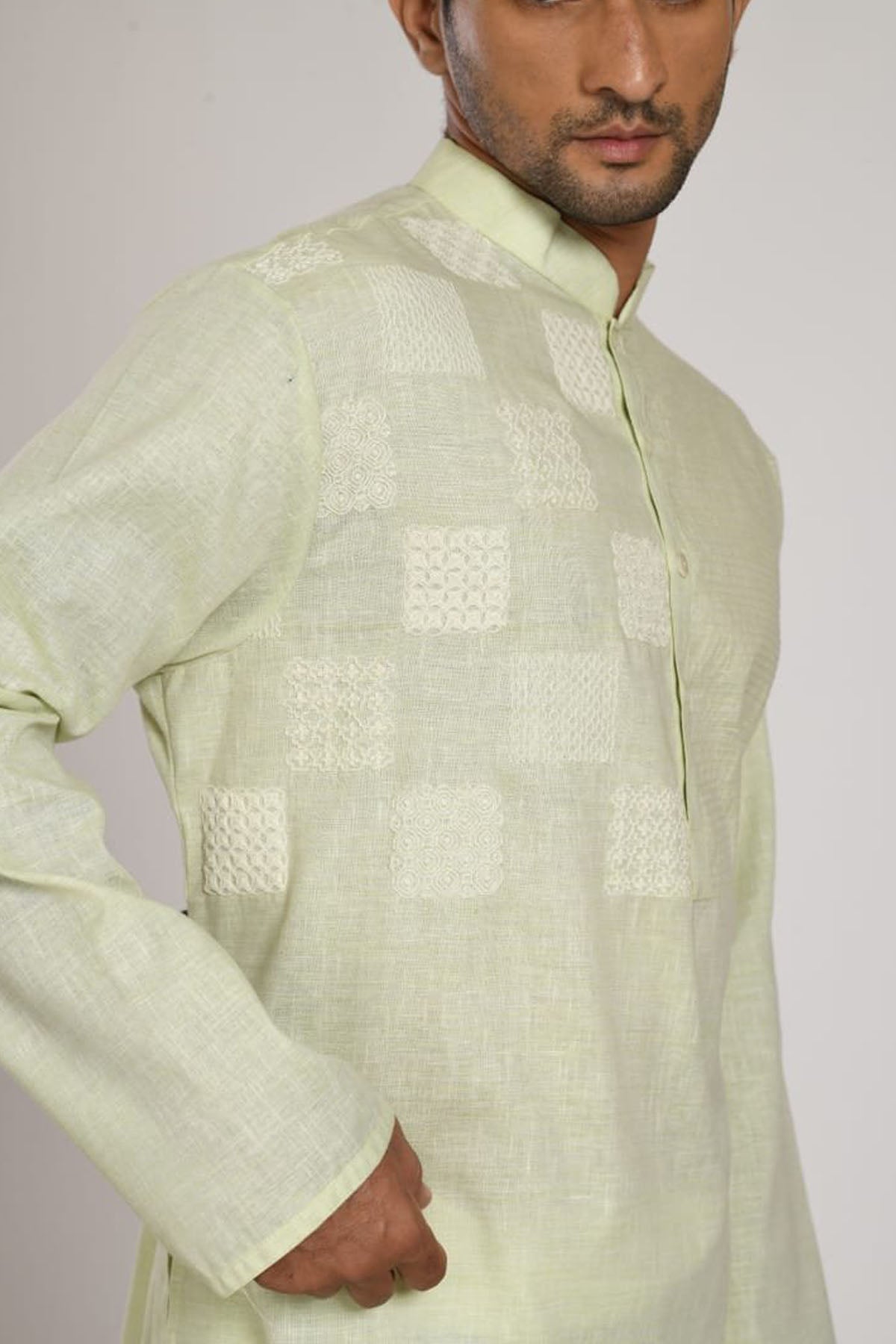 Box Embroidered Kurta Set