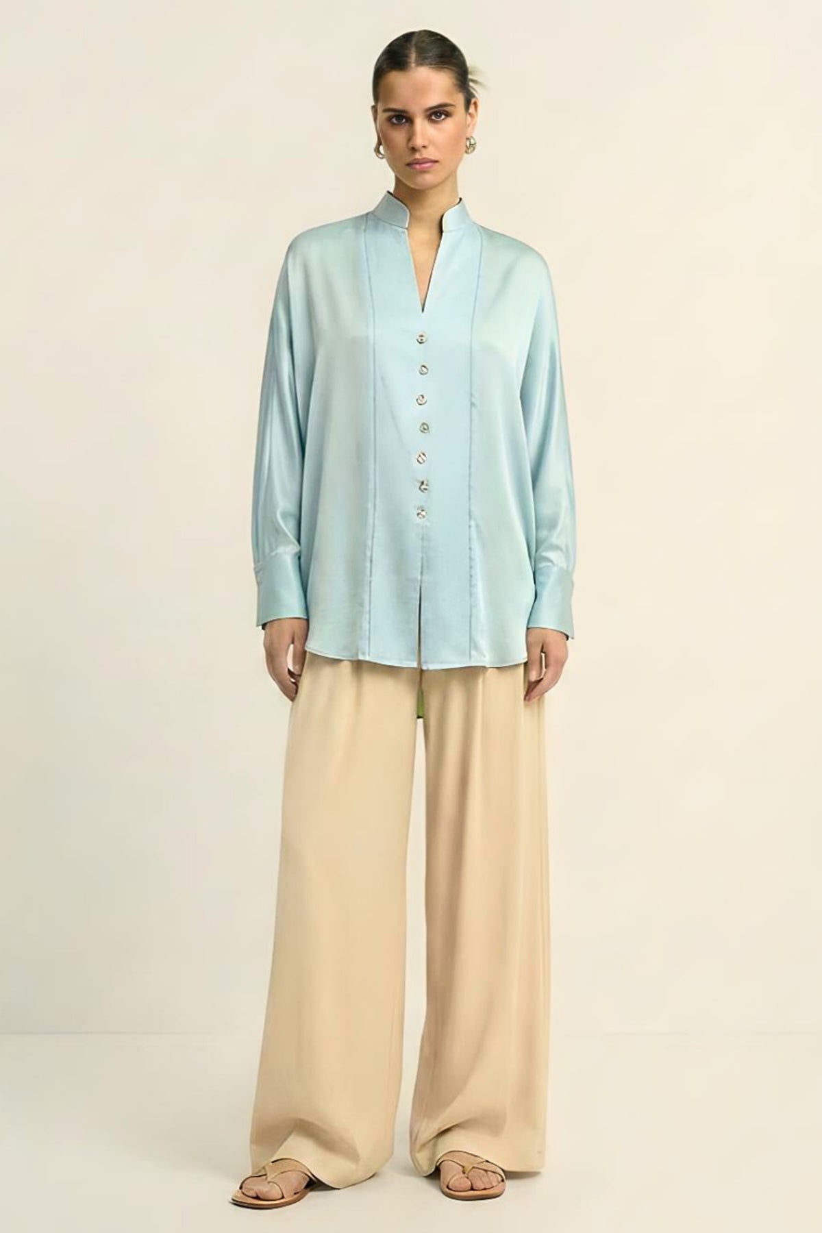 Buy Breeze Blue Batwing Style Top for women by Neora online available at scrollnshops