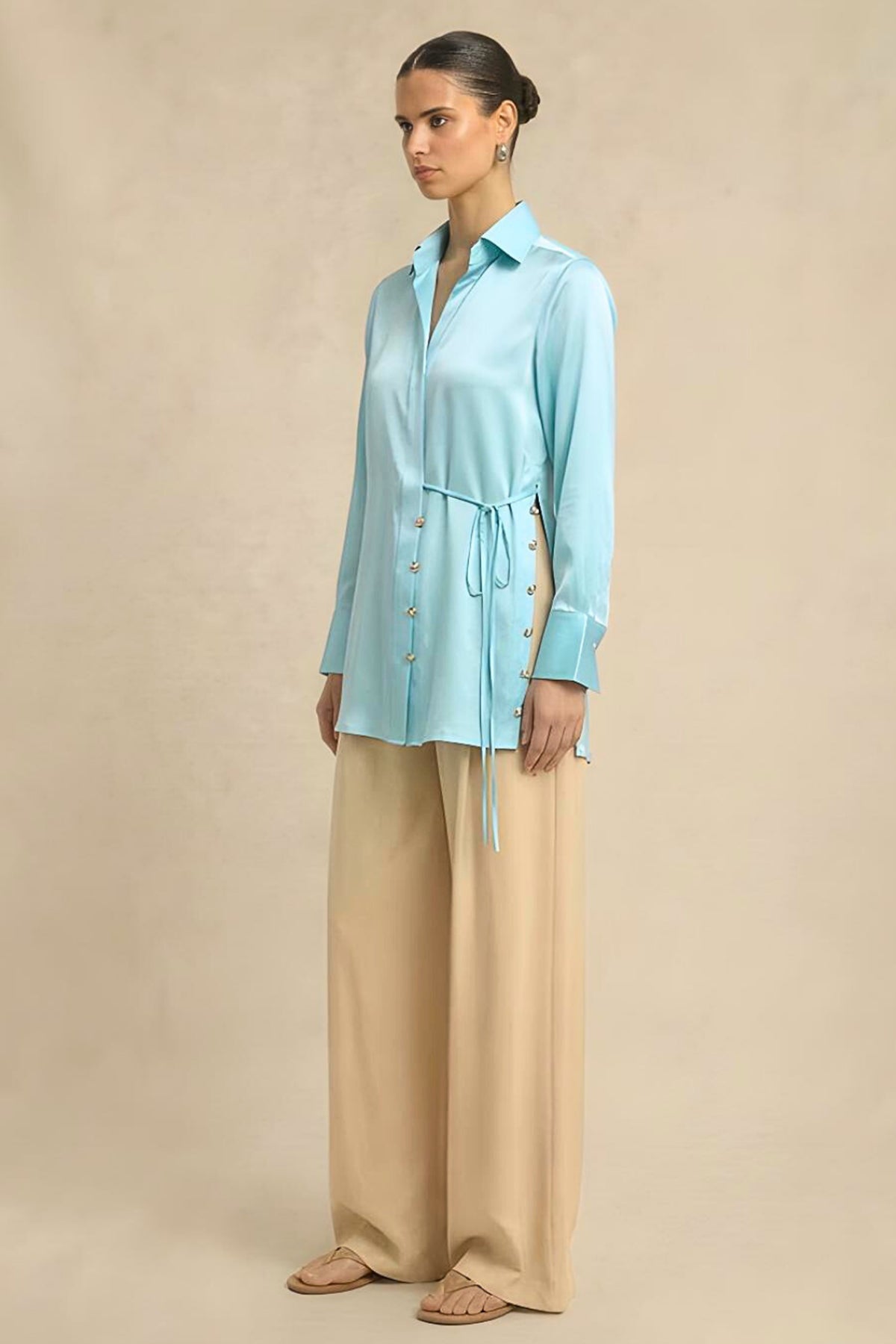Breeze Blue Wrap Style Shirt