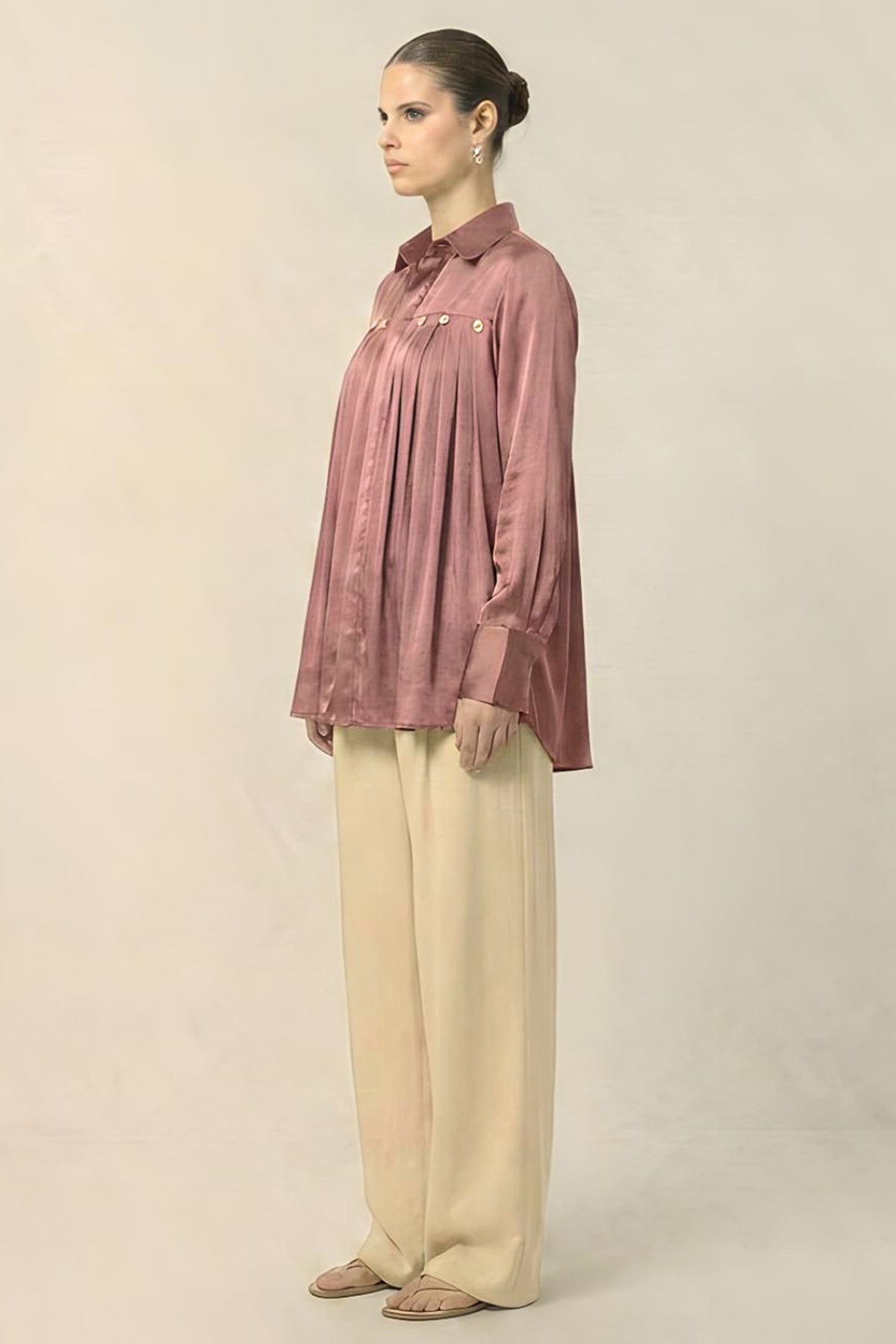 Brick Red Bemberg Silk Shirt