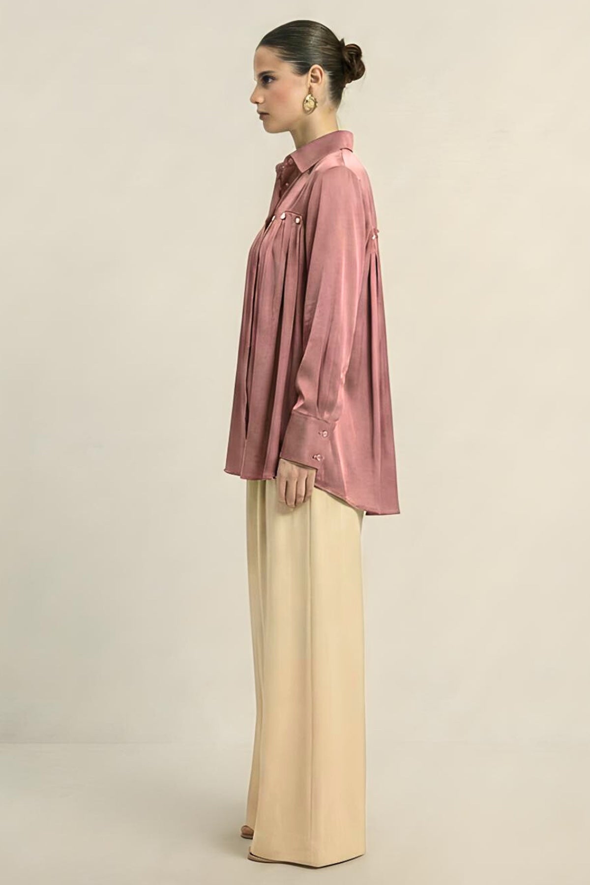 Brick Red Bemberg Silk Shirt