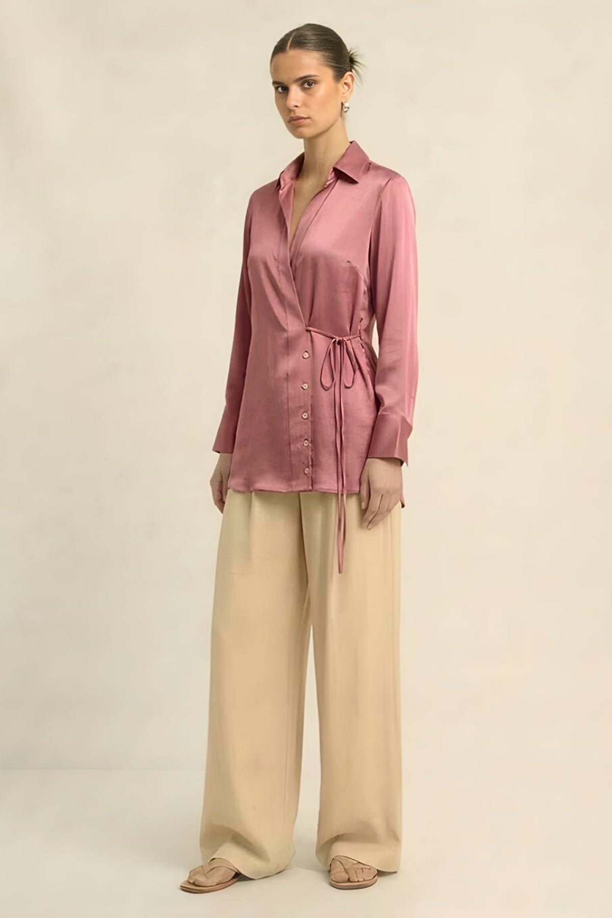Brick Red Bemberg Wrap Shirt