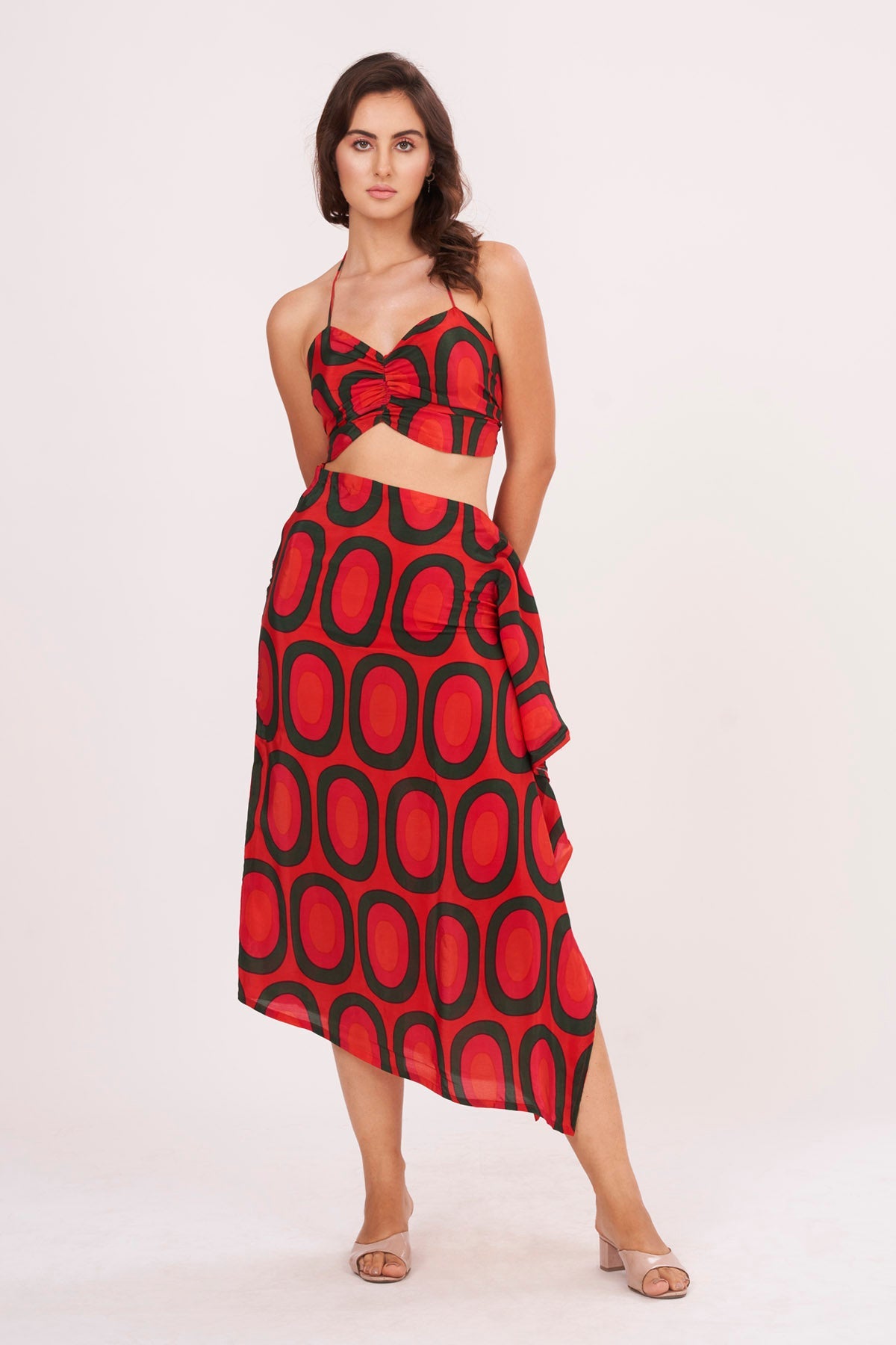 Buy Designer Brick Red Top & Skirt Set for Women Online