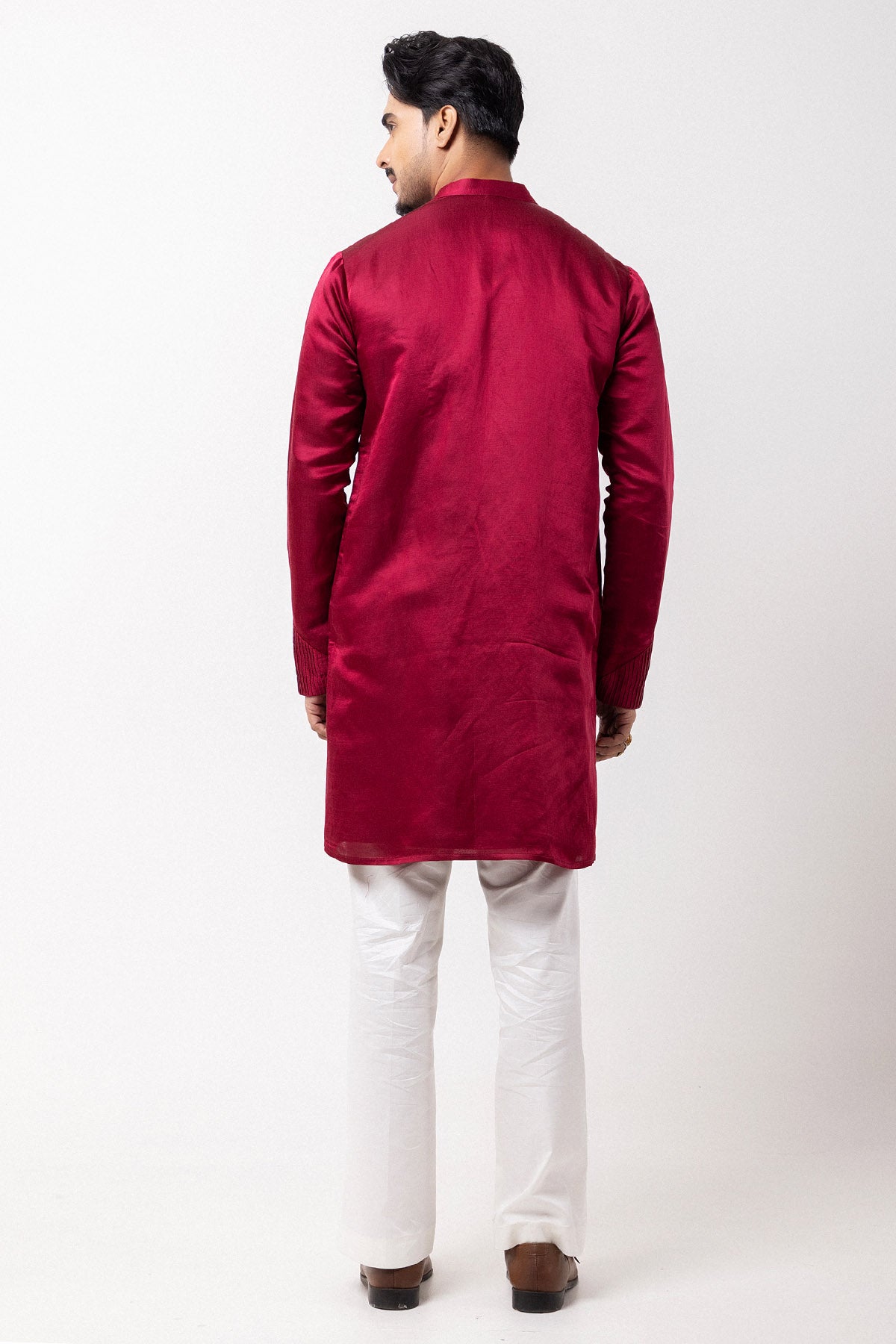 Bright Maroon Emrboidery Kurta
