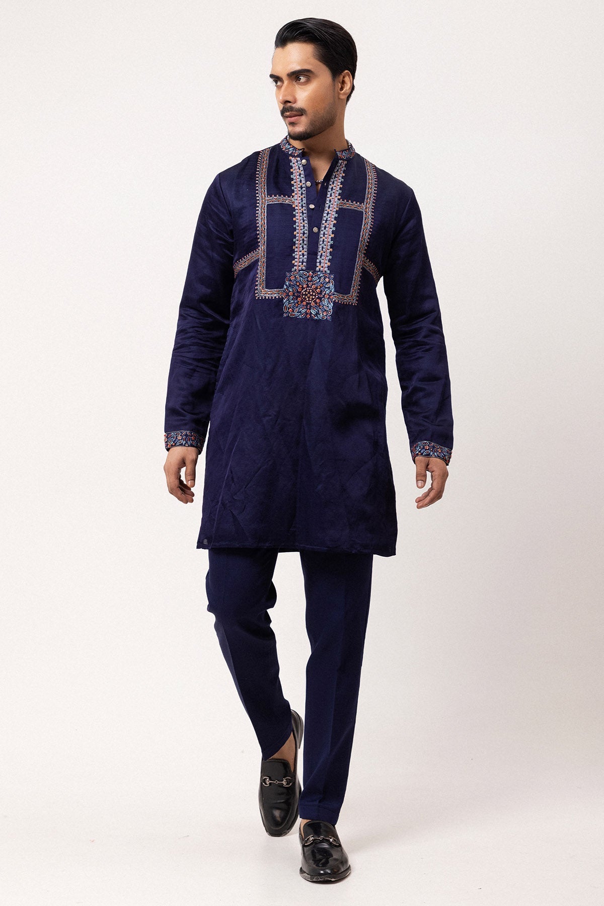 Buy Bright Purple Embroidery Kurta for men by Paarsh Atelier online available at scrollnshops