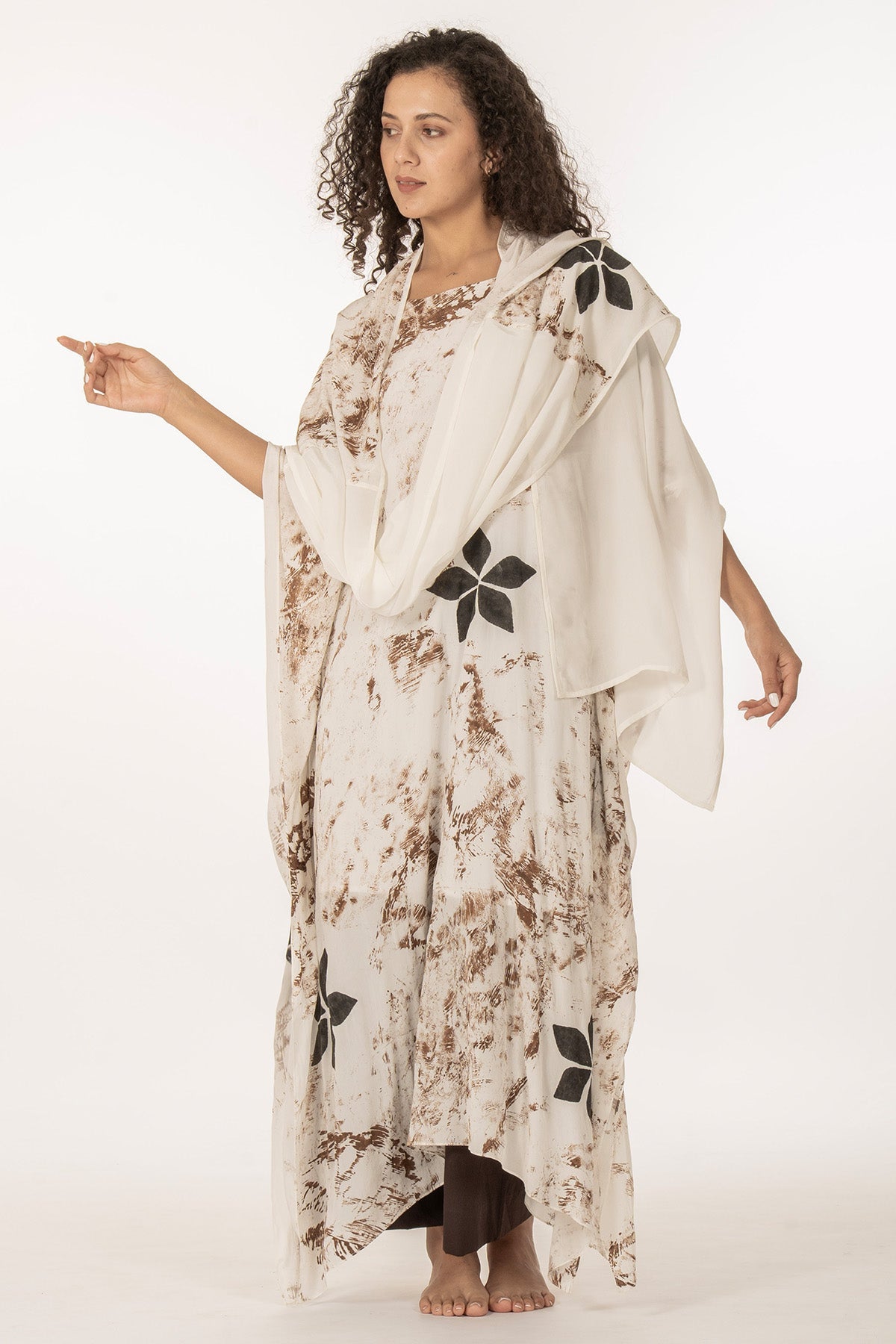 Buy Bright White Printed Kurta Set for women by Khat Clothing online available at scrollnshops