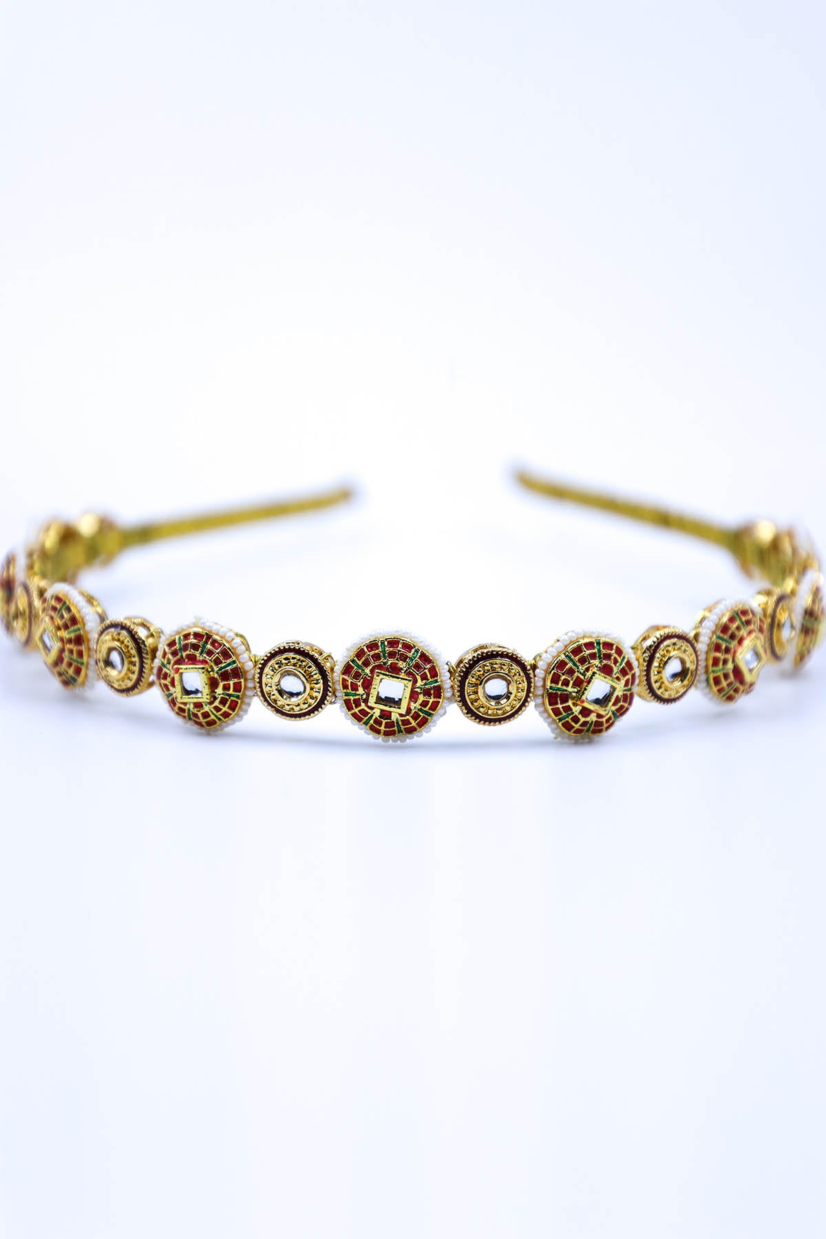 Broach Embellished Gold Hairband