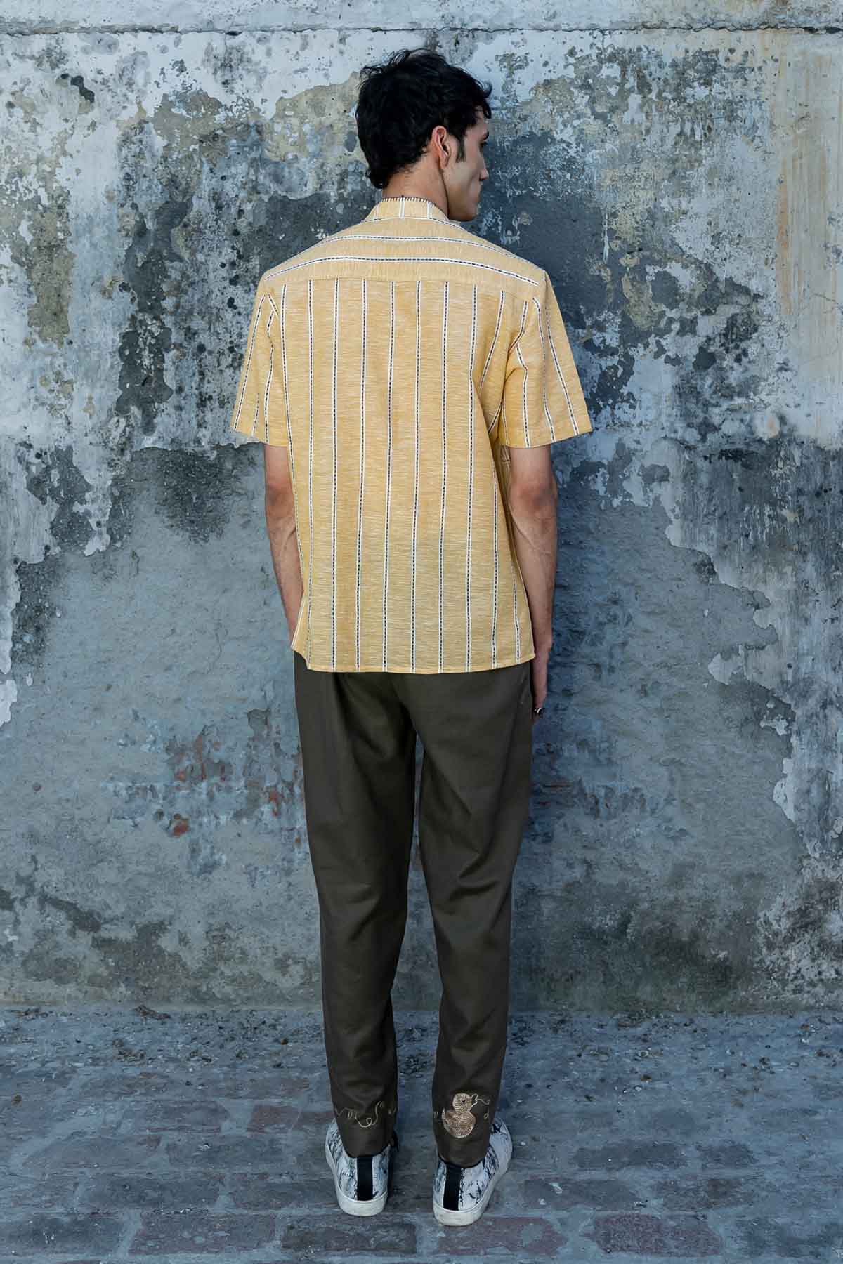 Broken Squares Linen Shirt