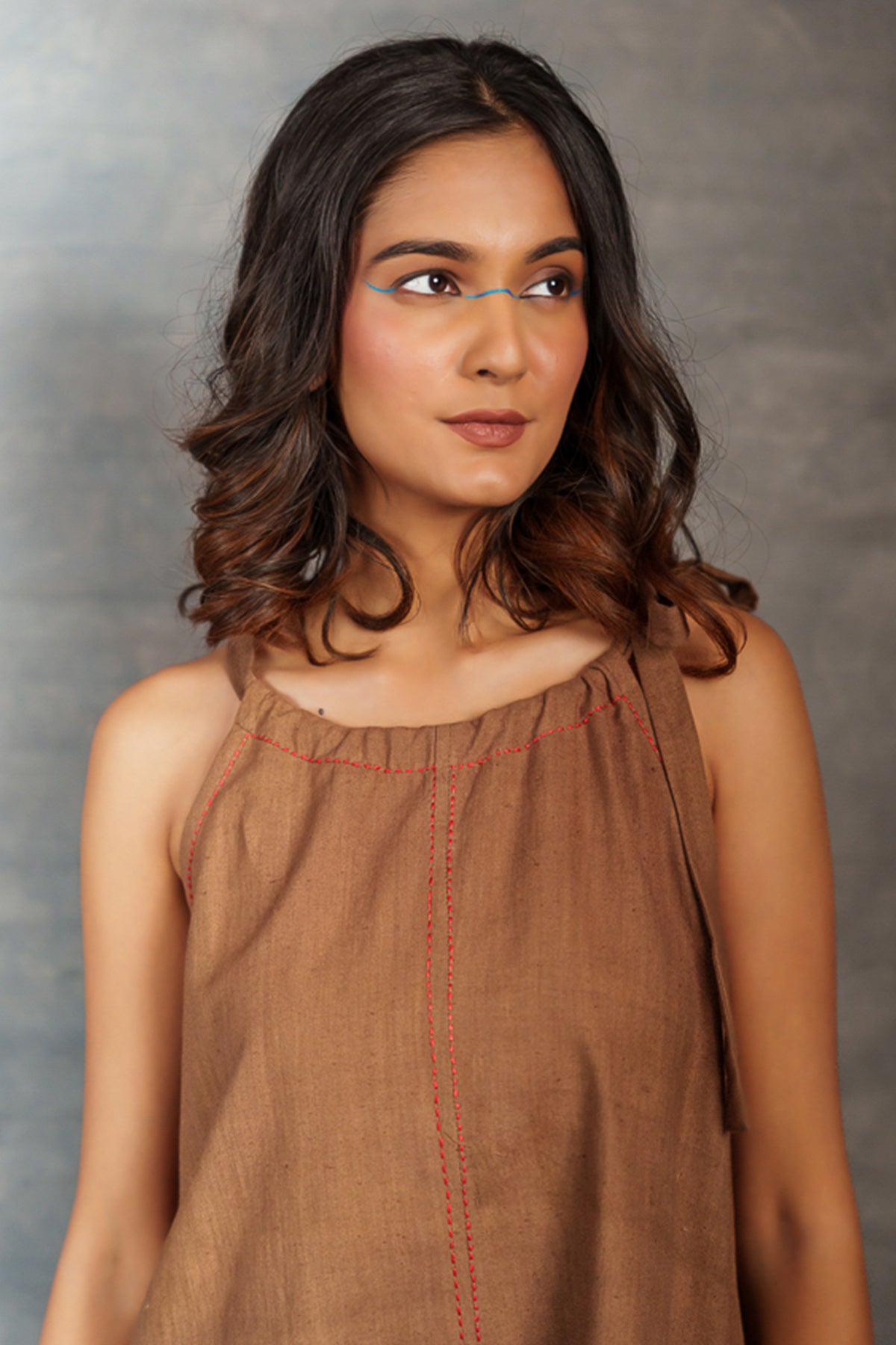 Bronze Handwoven Cotton Dress
