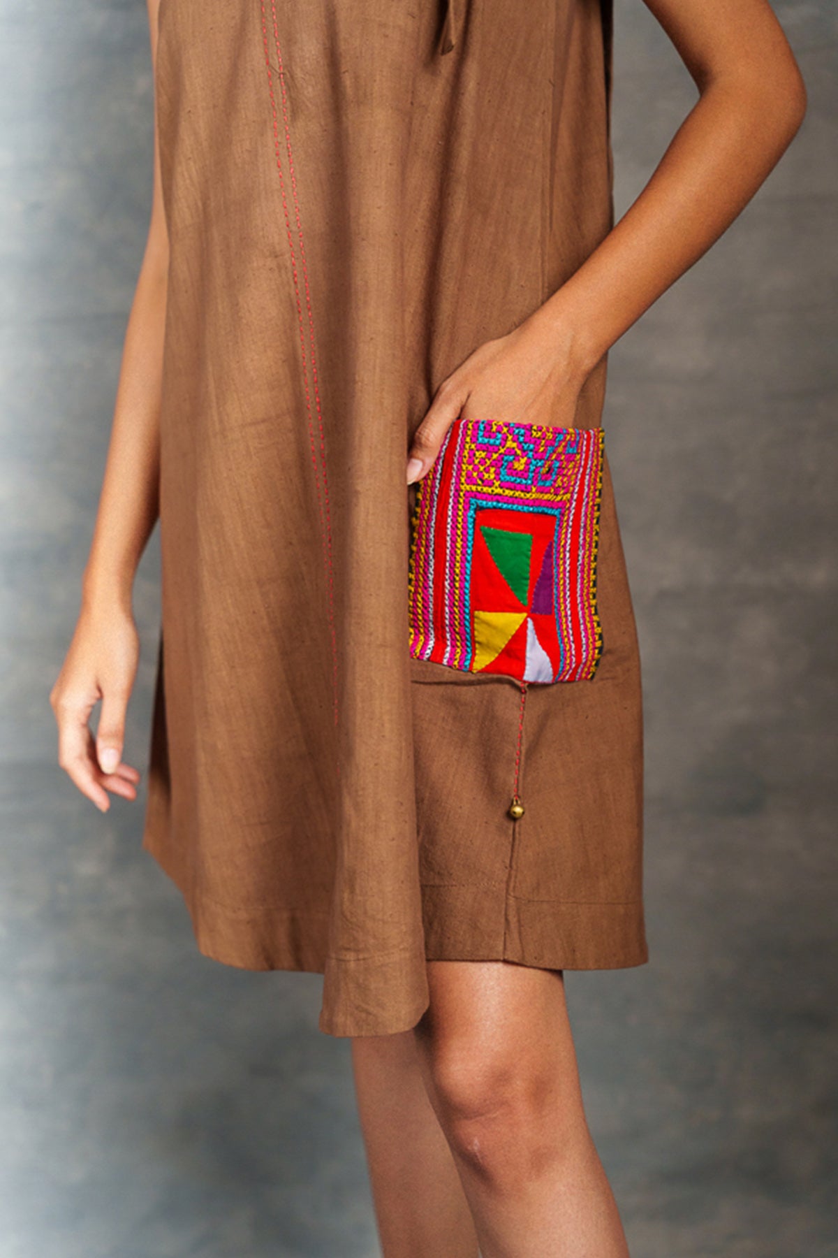 Bronze Handwoven Cotton Dress