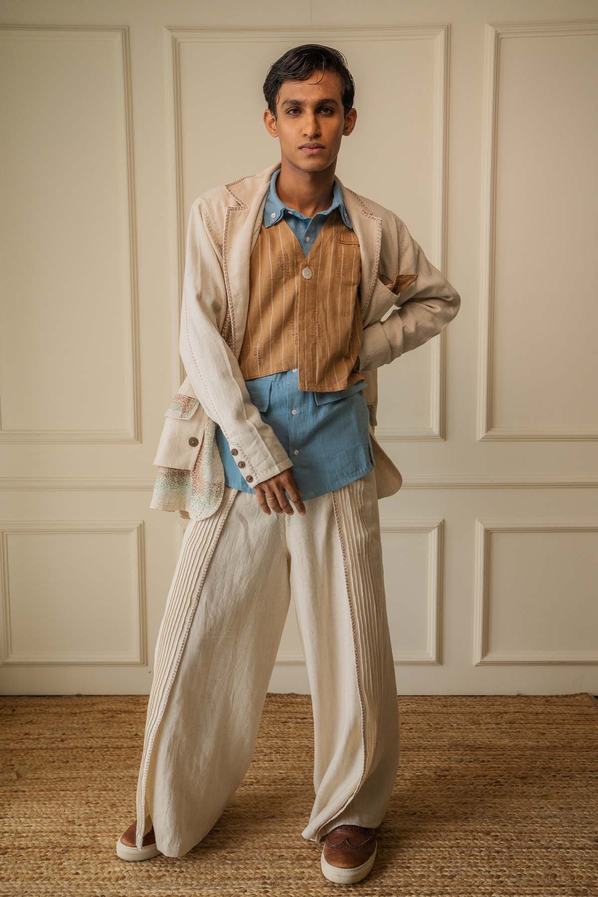 Brown Asymmetric Waistcoat