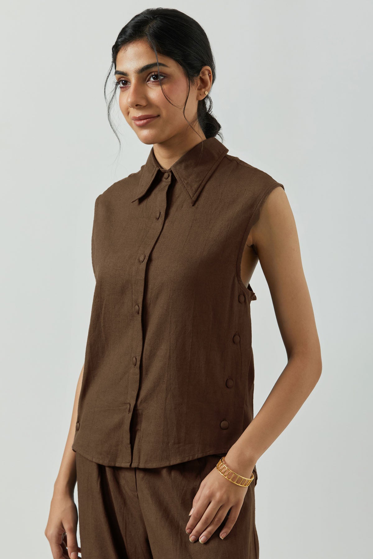 Brown Cotton Co-ord Set