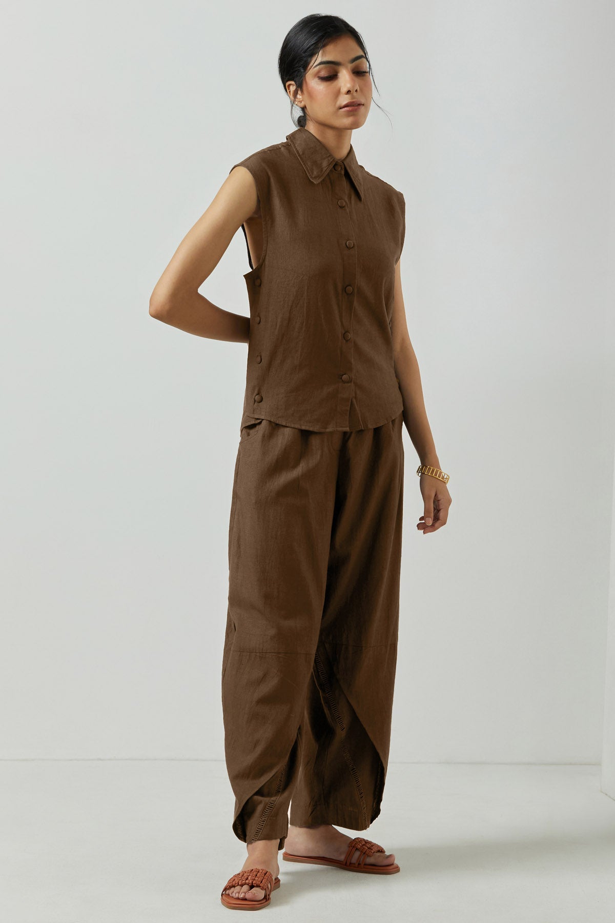 Brown Cotton Co-ord Set