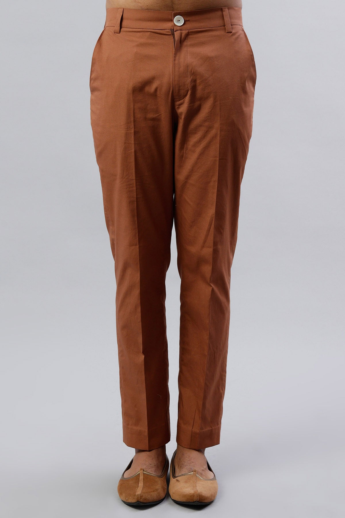 Brown Cotton Silk Kurta Set