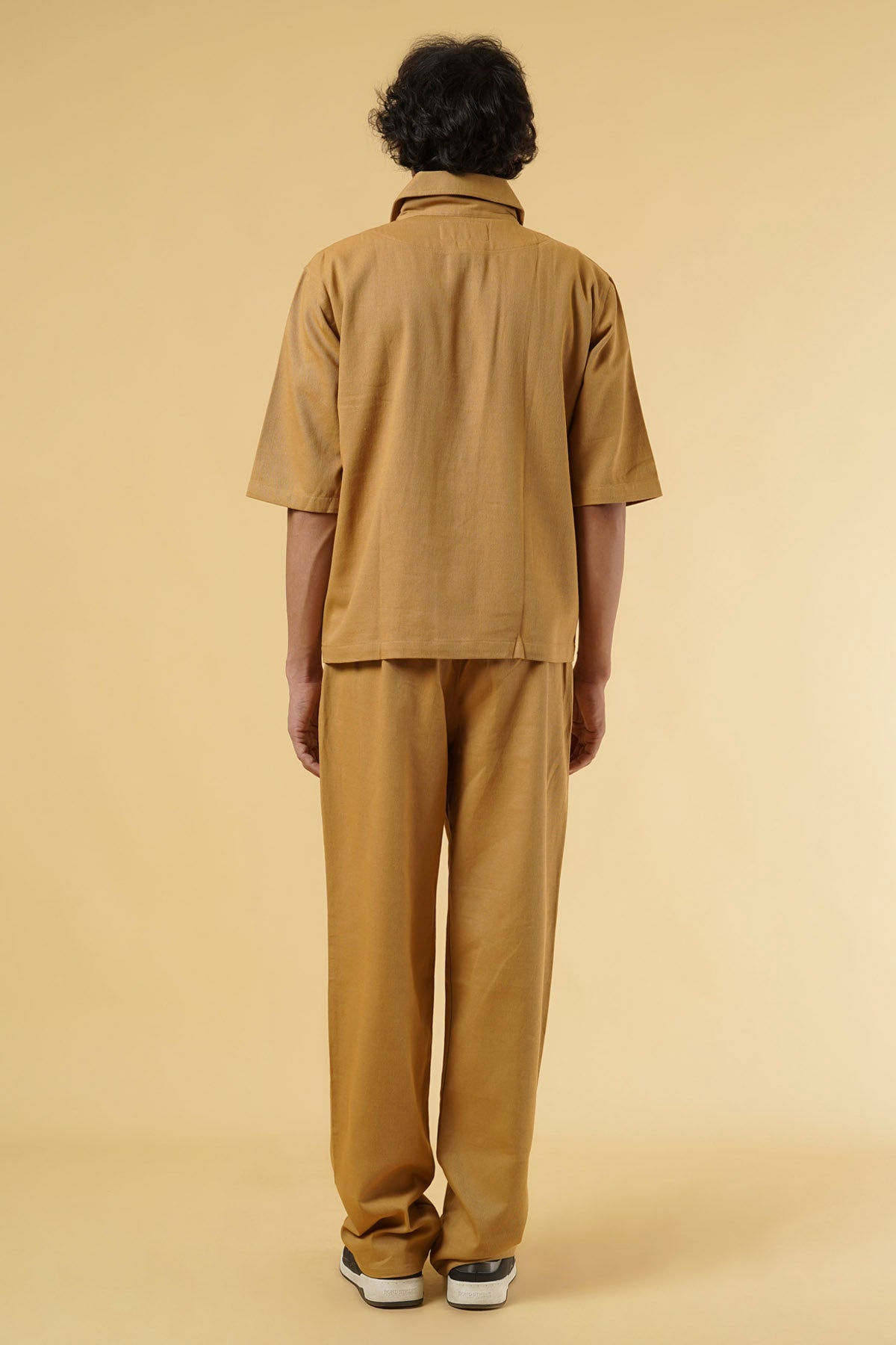 Brown Cotton Twill Shacket Set