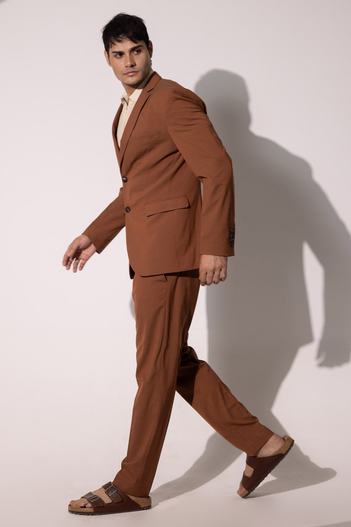 Brown Imported Crepe Blazer