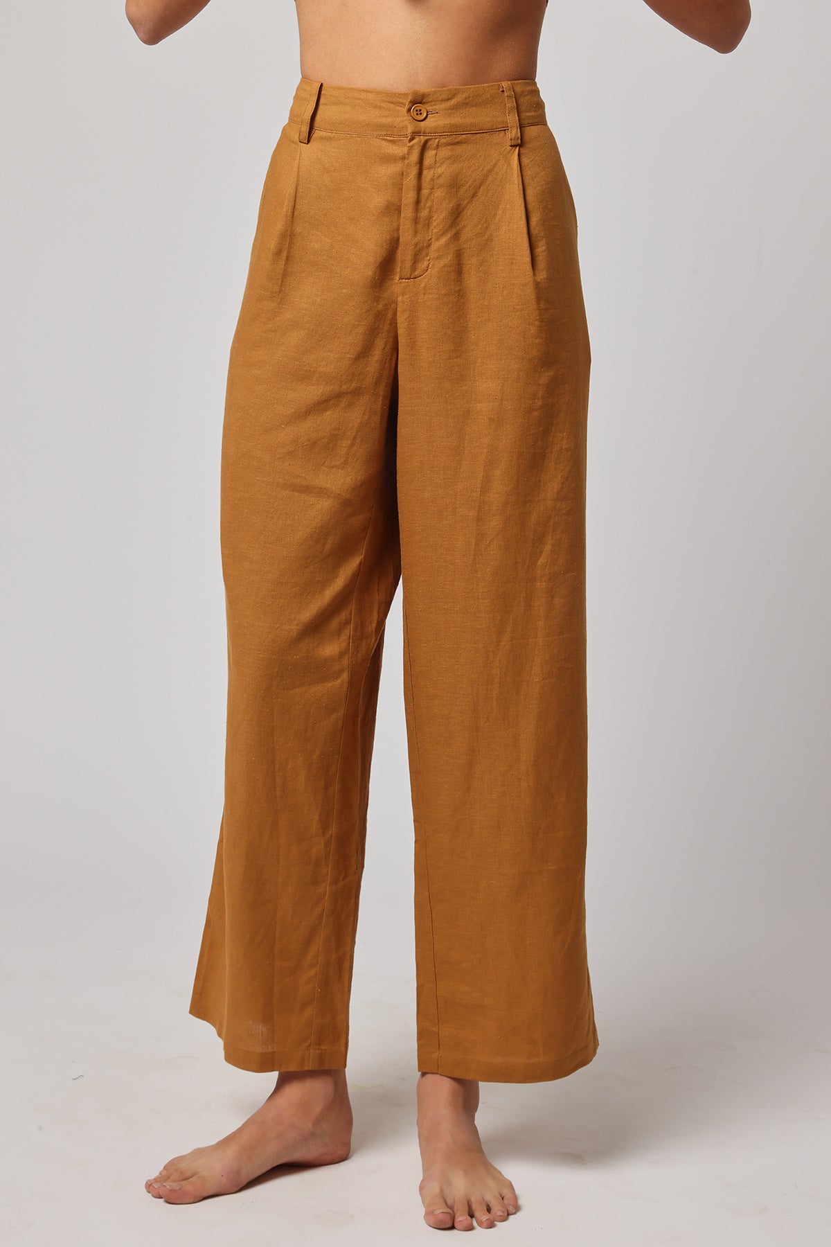 Buy Brown 100% Linen Blend Pants by Ashita Fernandes for Women online at ScrollnShops
