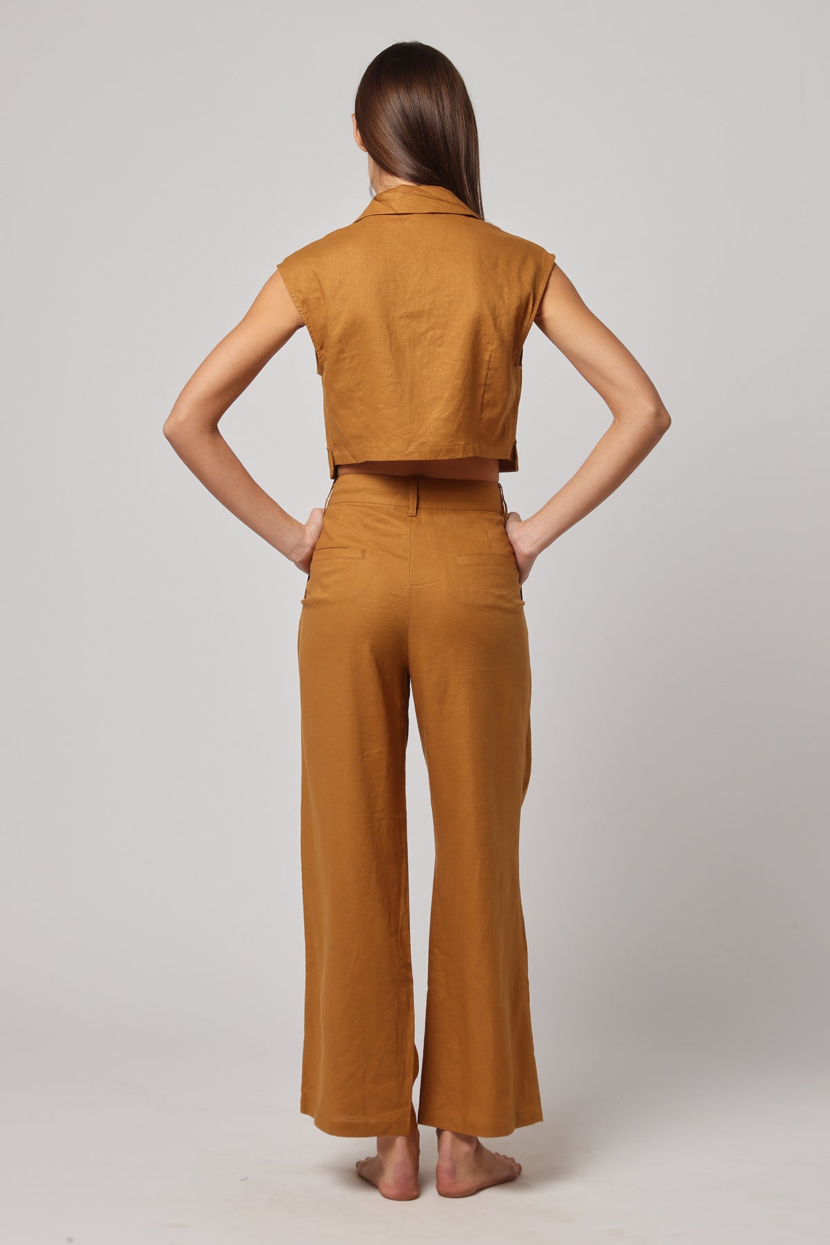 Brown 100% Linen Blend Pants