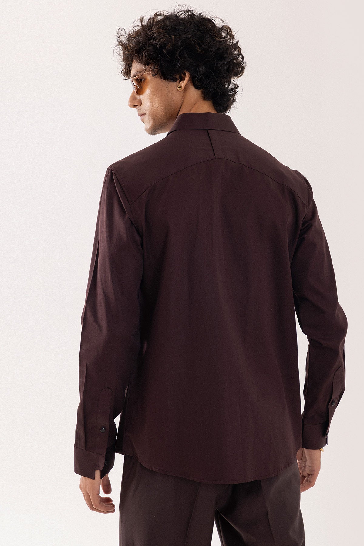 Brown 3D Hand Embroidery Shirt
