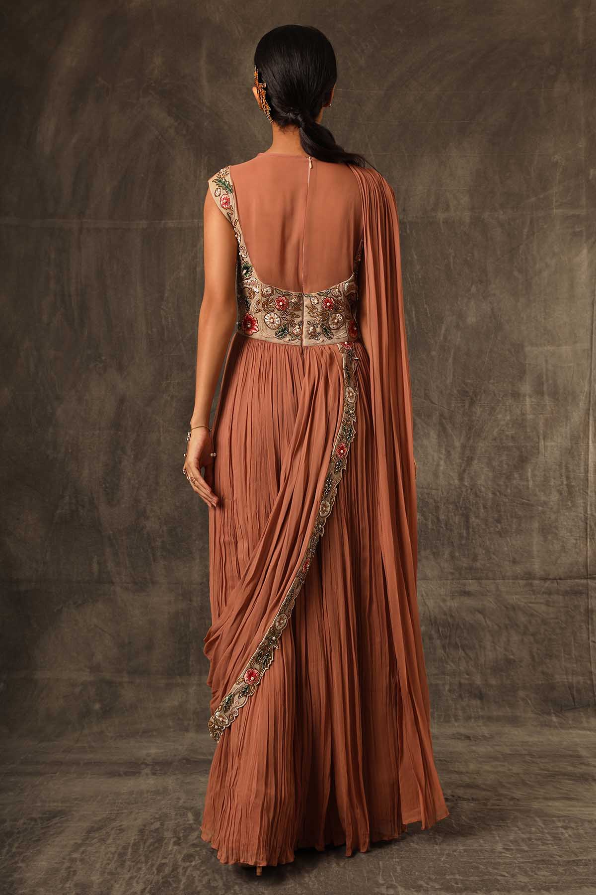 Brown Aari Patchwork Maxi Dress