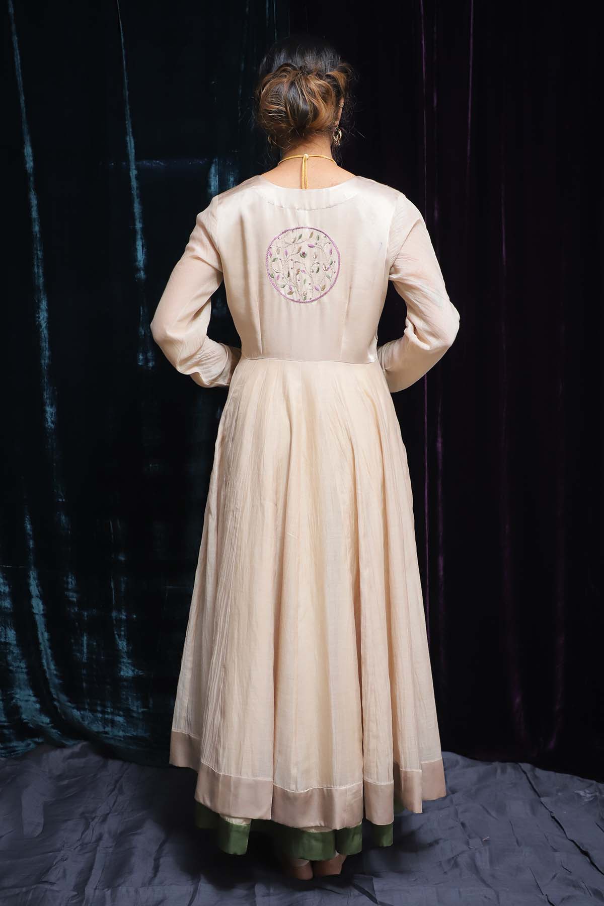 Brown Aari Zardosi Anarkali Set