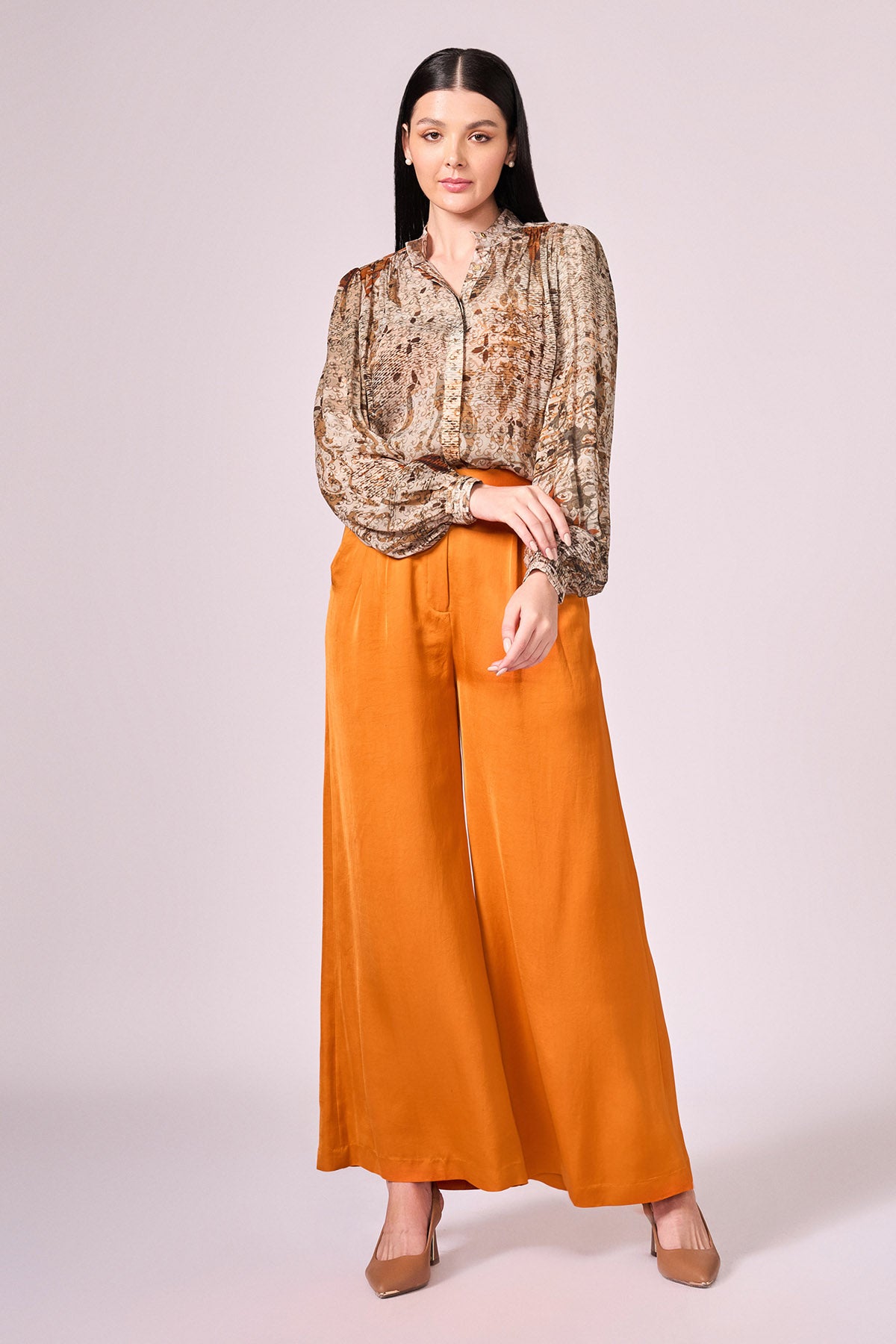 Brown Abstract Printed Shirt