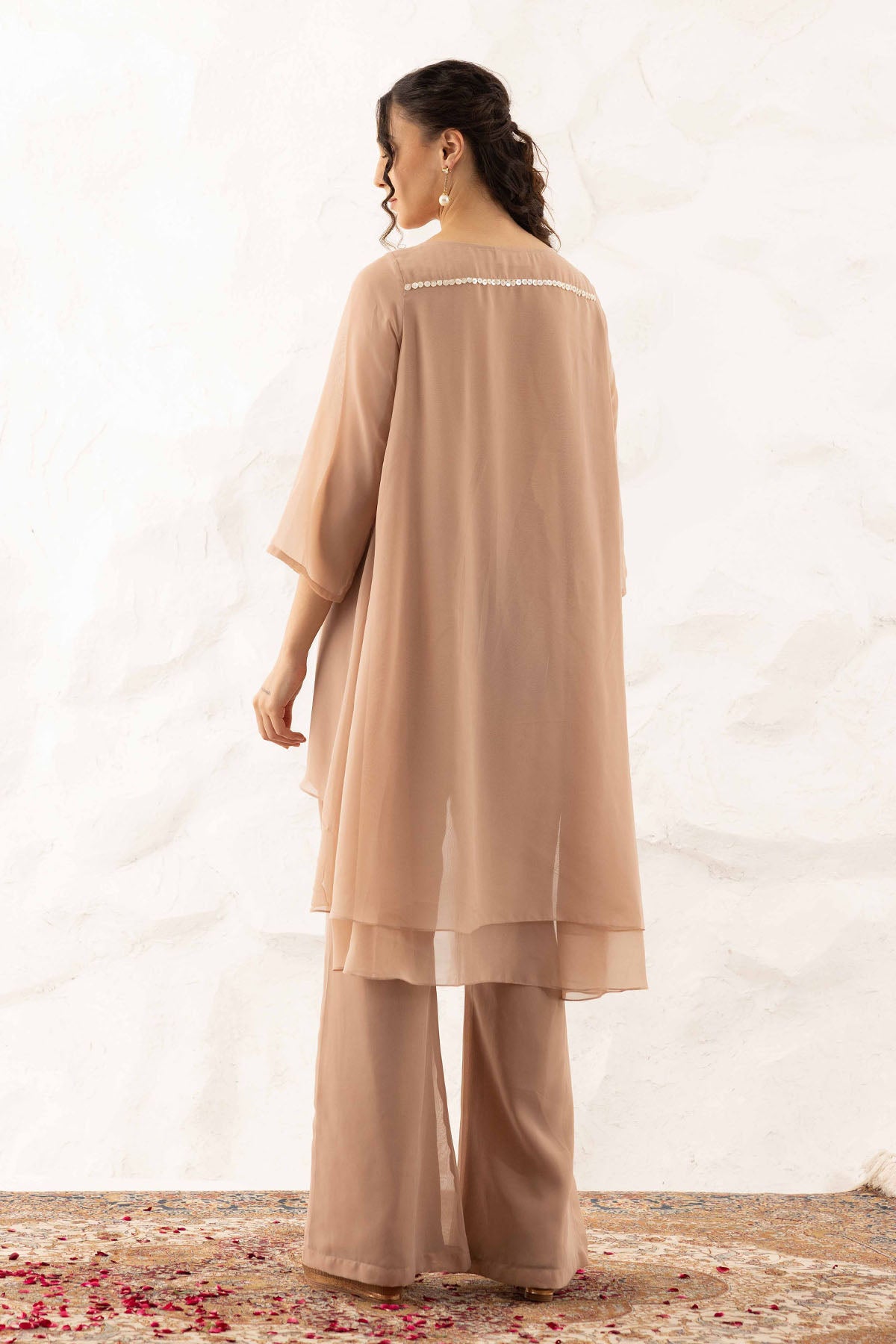 Brown Applique Work Co-ord Set