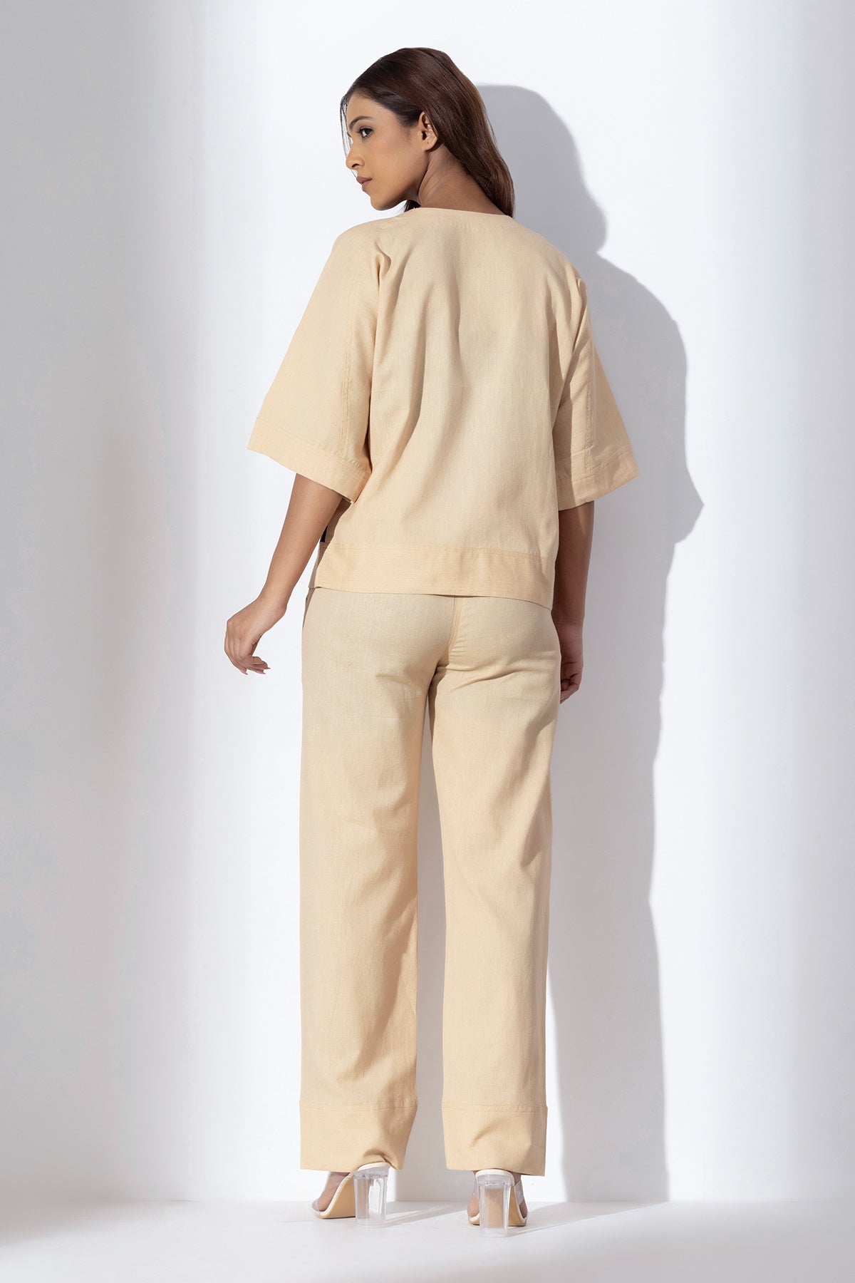 Applique Work Brown Co-ord Set