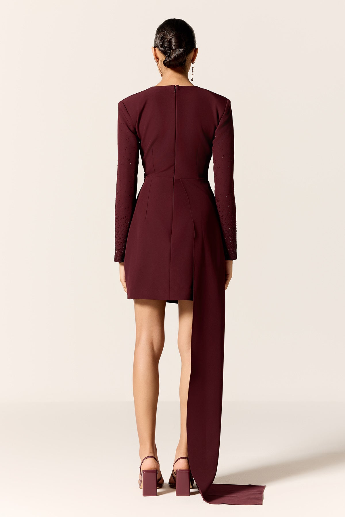 Brown Asymmetrical Mini Dress