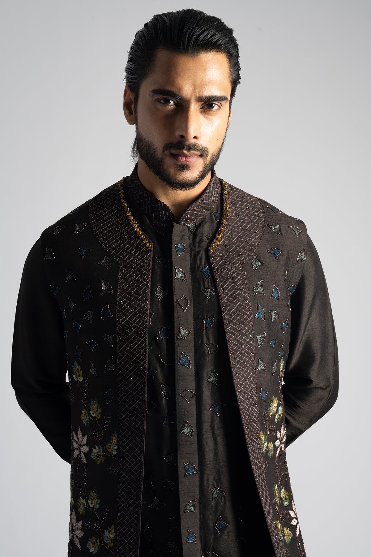 Brown Bamberg Silk Kurta Set