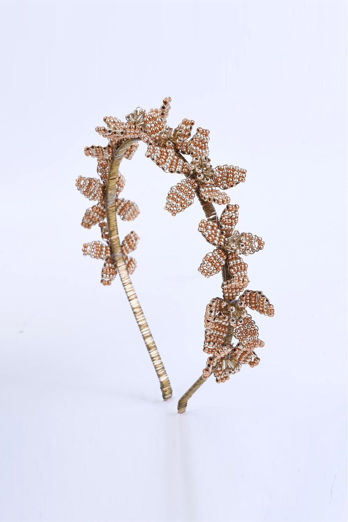 Brown Beads Embellished Hairband
