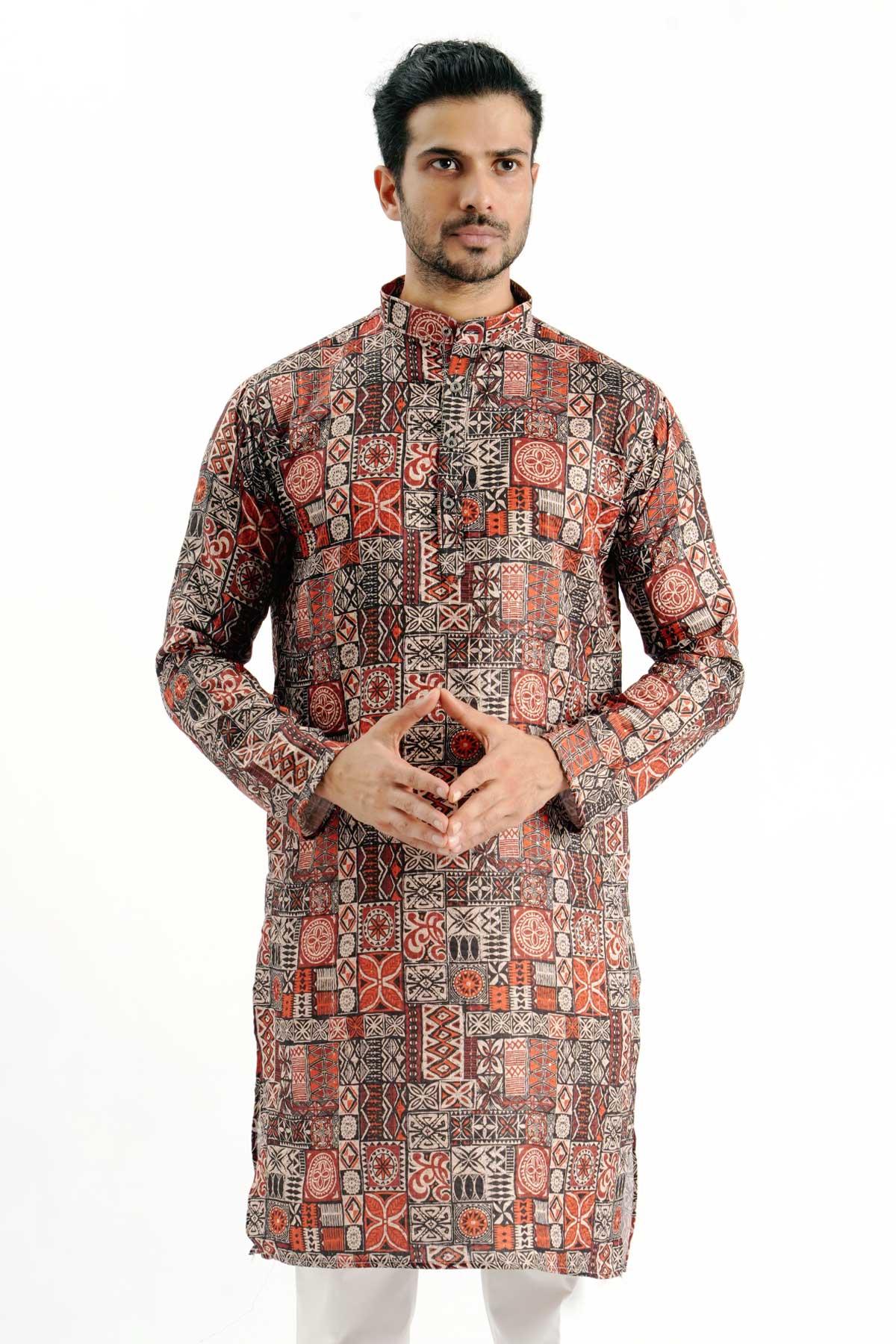 Buy Brown Box Crochet Printed Kurta for women by Priyanka Jain online available at scrollnshops