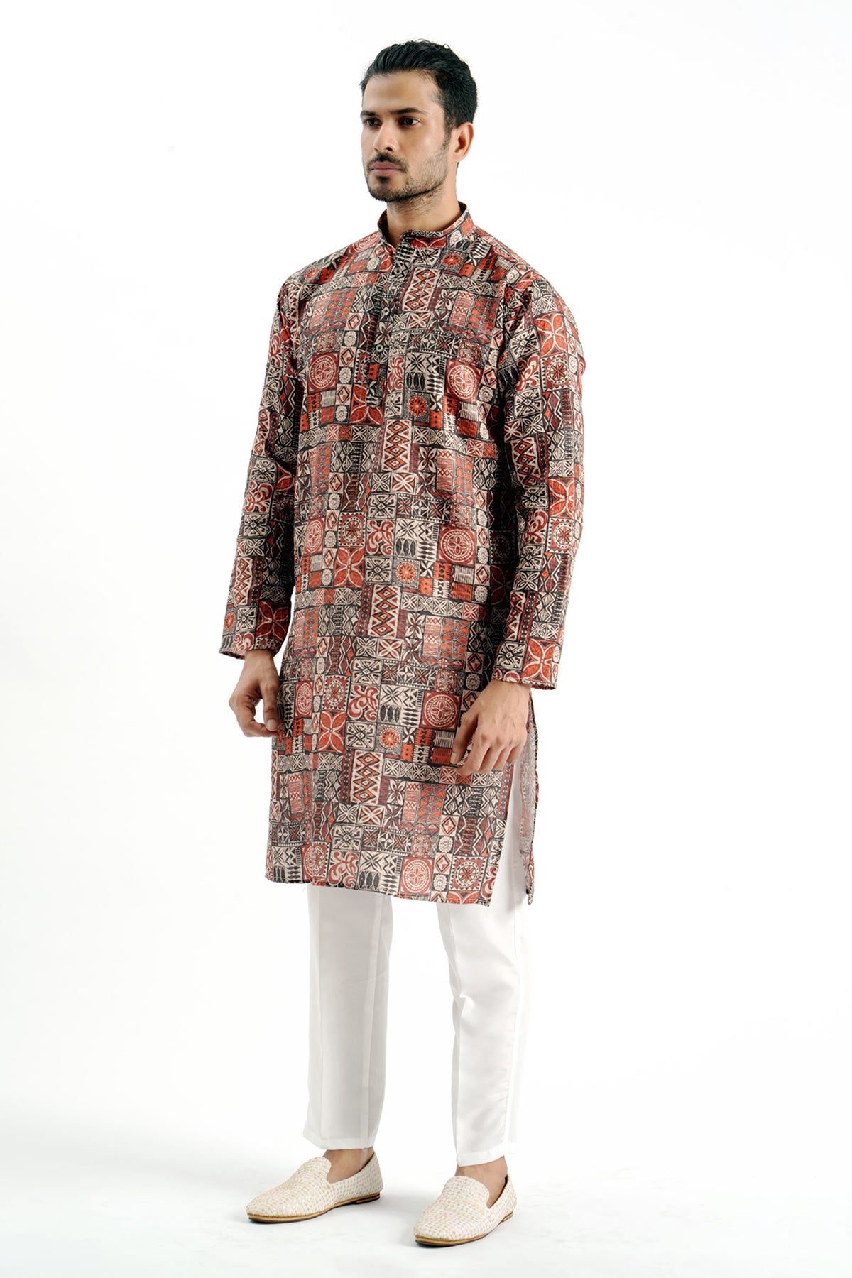 Brown Box Crochet Printed Kurta
